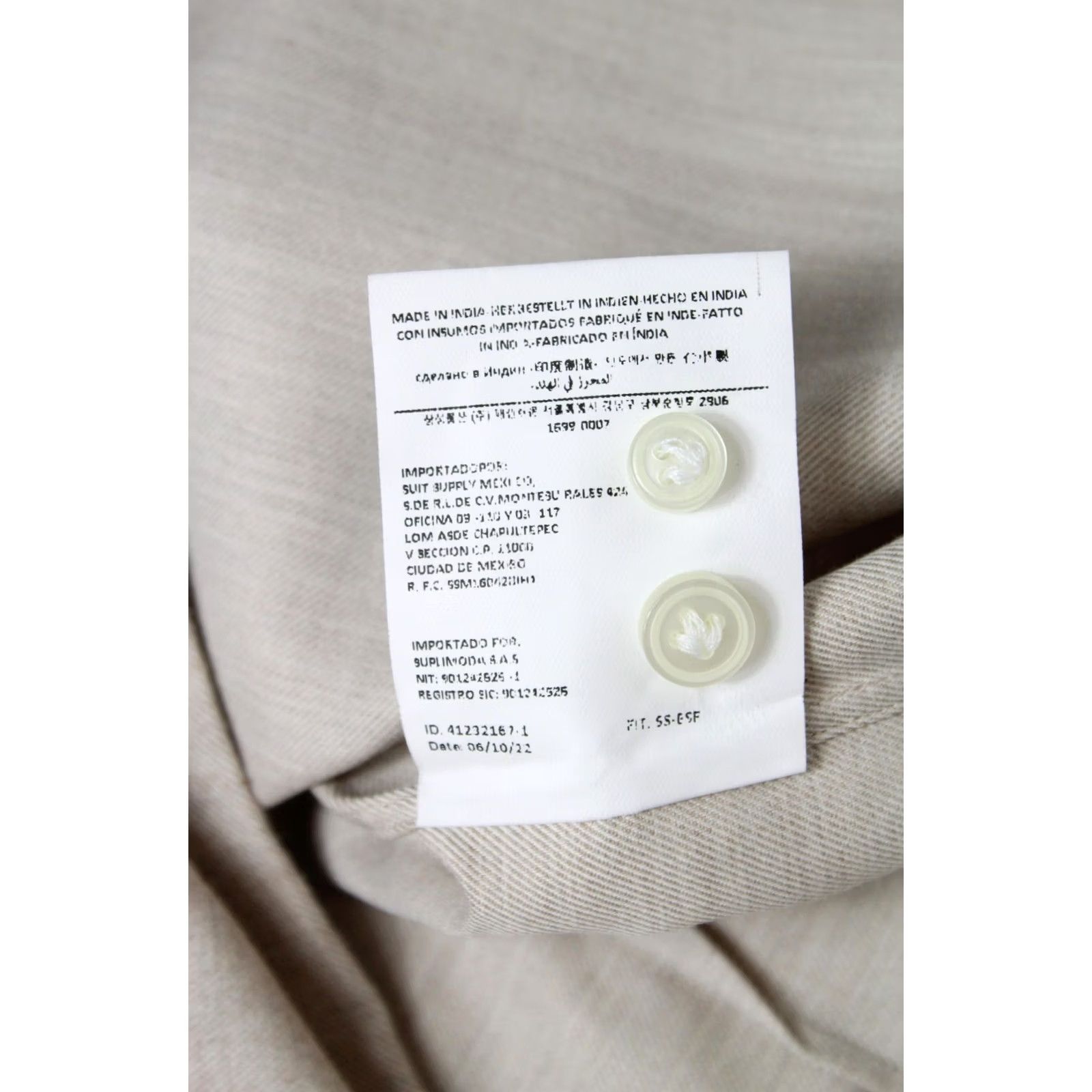 Suitsupply Suitsupply Extra Slim Fit Button Up Shirt Mens Collared SMALL Long Sleeves Beige Cotton Shirt Mens Small Long Sleeve Button-Up Size US S / EU 44-46 / 1 - 7 Thumbnail