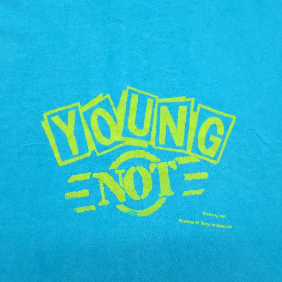 Fruit Of The Loom Vintage Young Not Shirt Graphic Tee Blue 90s XL USA Made Size US XL / EU 56 / 4 - 2 Thumbnail