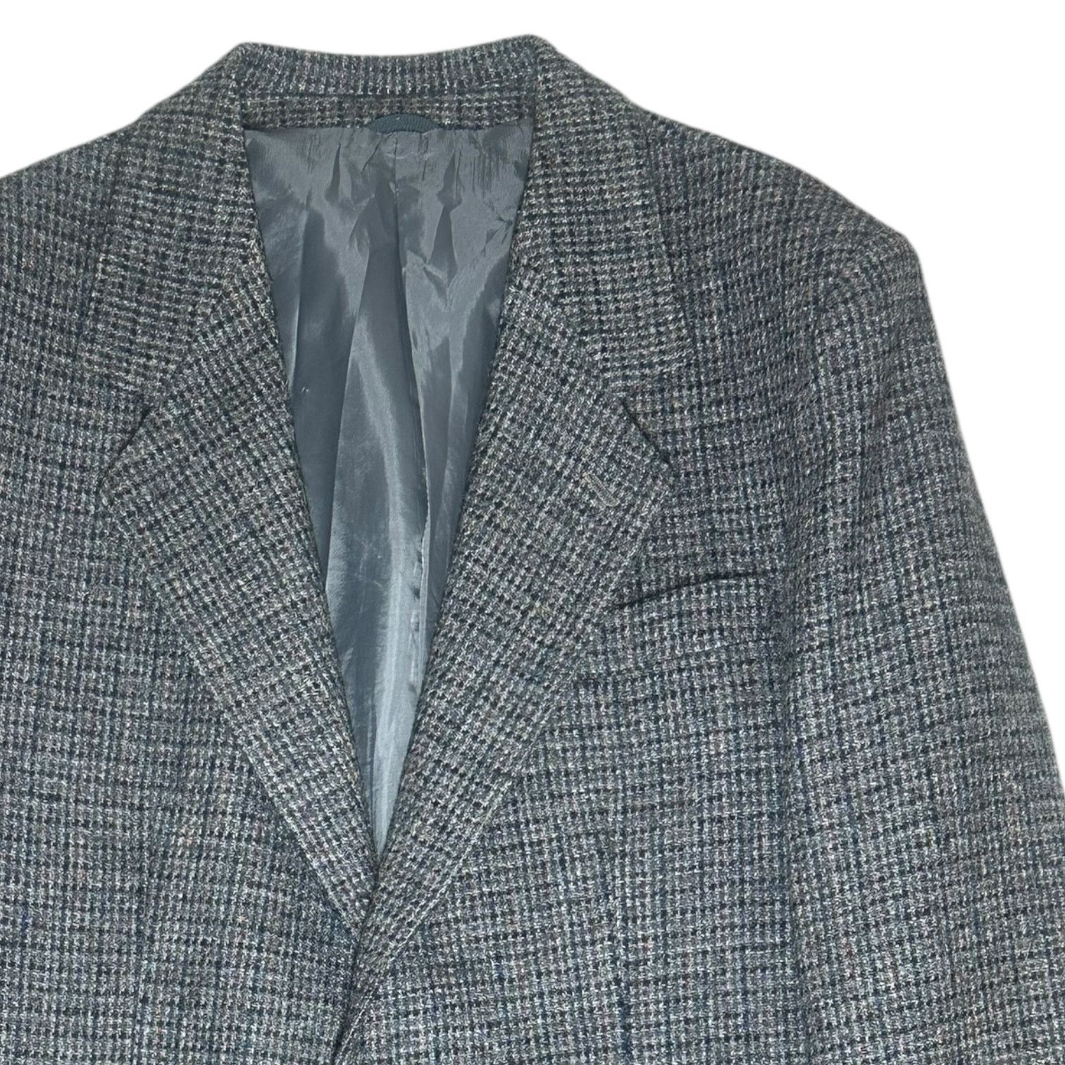 Harris Tweed Roger David Harris Tweed Blazer Sport Coat Grey Plaid 42R Size 42R - 4 Thumbnail