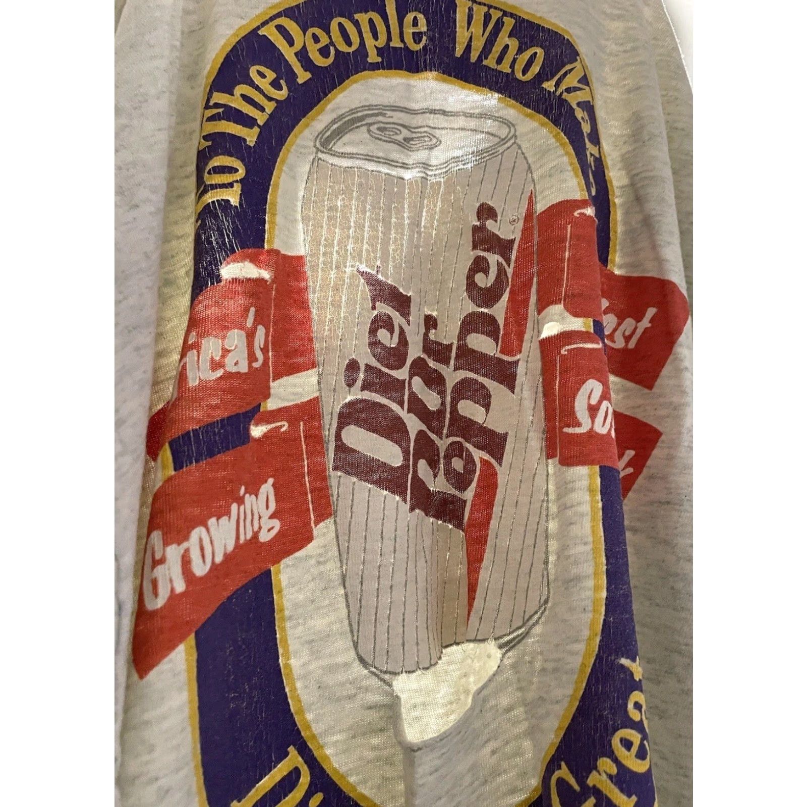 Vintage VINTAGE 90s Diet Dr Pepper Thrashed Faded Promo Shirt L Gray Coca Cola Coke Grunge Graphic Tee Men Short Sleeve Crew Neck Ghost Design Size US L / EU 52-54 / 3 - 6 Thumbnail