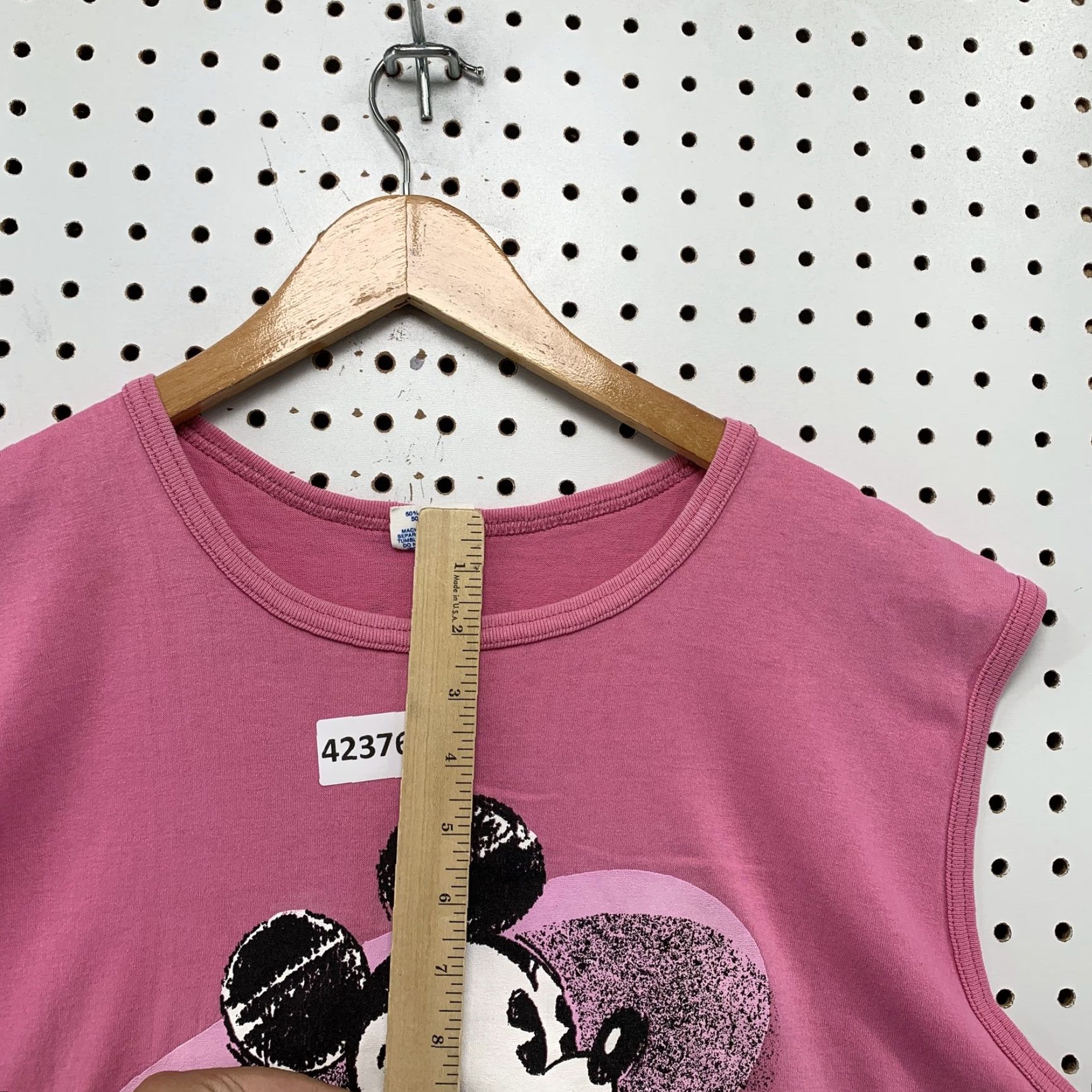 Disney VINTAGE Mickey Mouse Disney Shirt Pink XL Womens Tank Sleeveless 80s Graphic Print Size L / US 10 / IT 46 - 5 Thumbnail