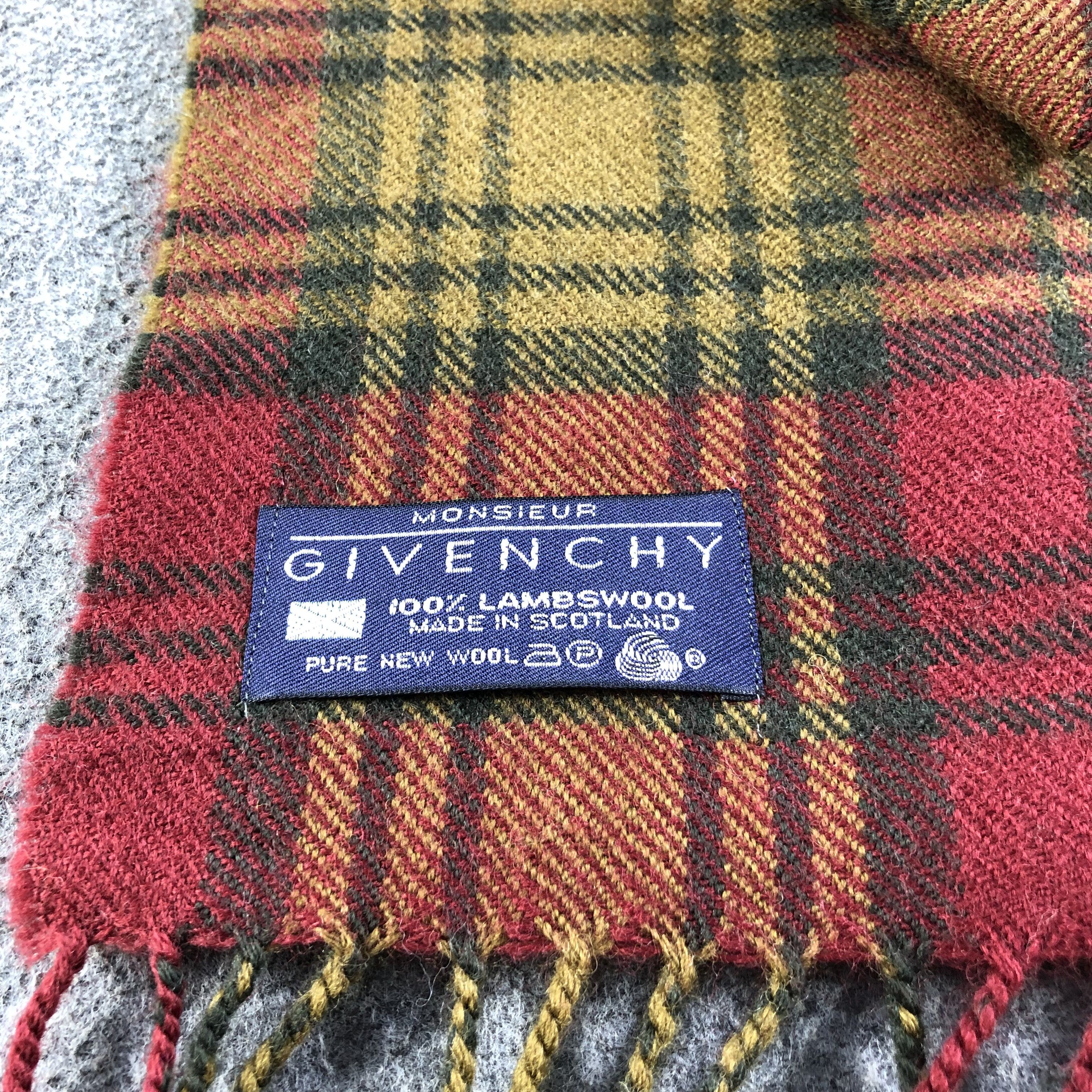 Givenchy Givenchy Tartan Wool Scarf Muffler V1072 Size ONE SIZE - 5 Thumbnail