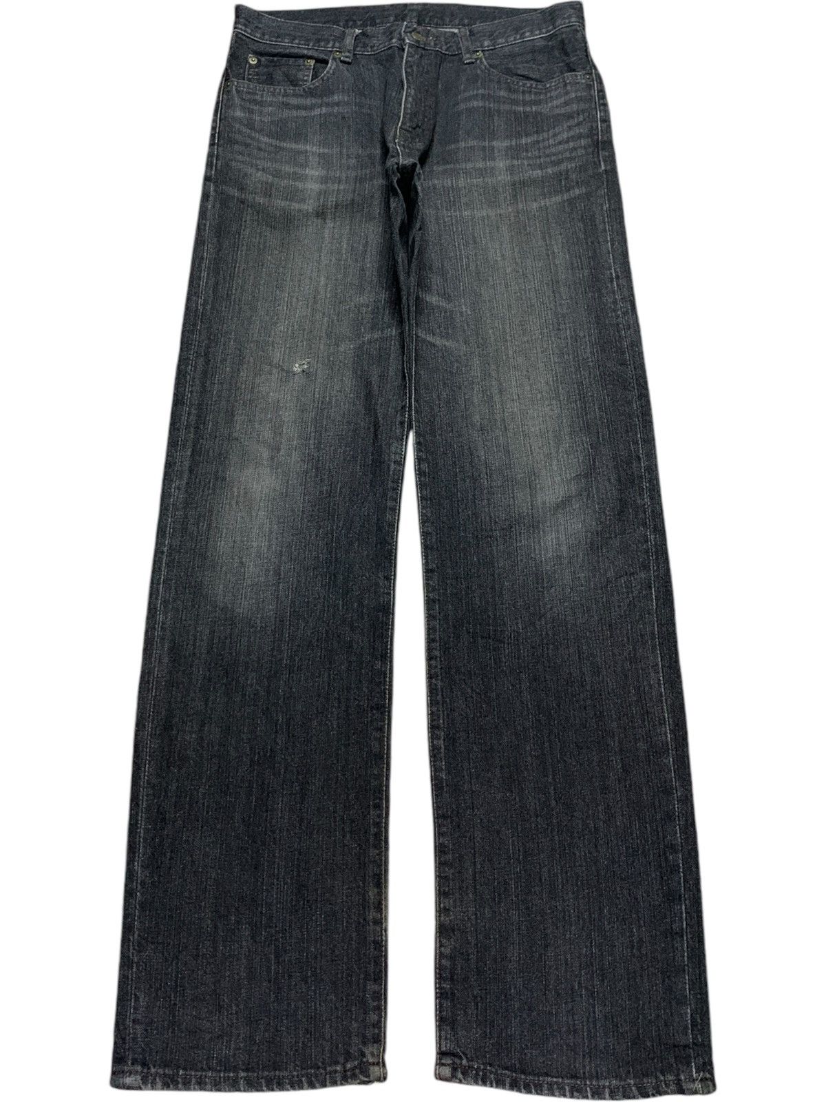 Japanese Brand × Uniqlo SALES🔥Vintage Japanese Uniqlo Mud Wash Distress Loose Jeans Size US 32 / EU 48 - 1 Thumbnail