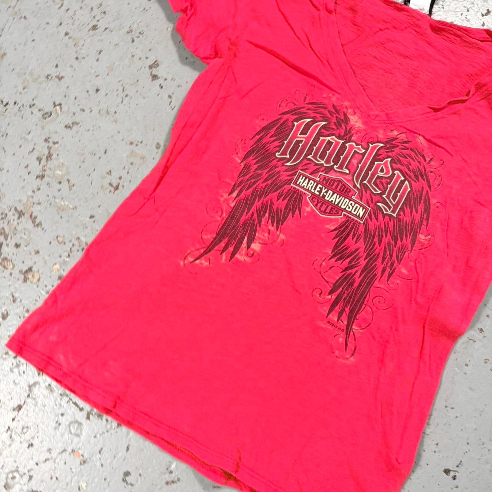 Harley Davidson Red harley davidson angel wing Tee Size US M / EU 48-50 / 2 - 2 Thumbnail