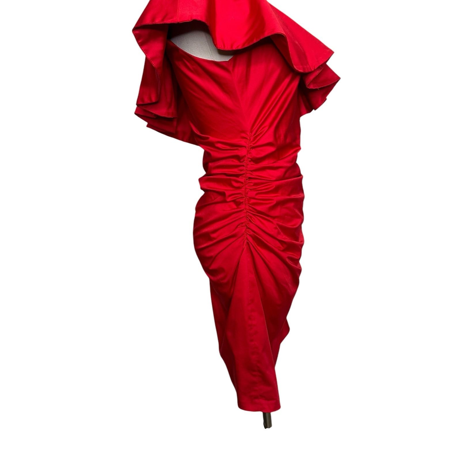 H&M H&M red one shoulder ruffled ruched mini dress size 4 Size S / US 4 / IT 40 - 9 Thumbnail