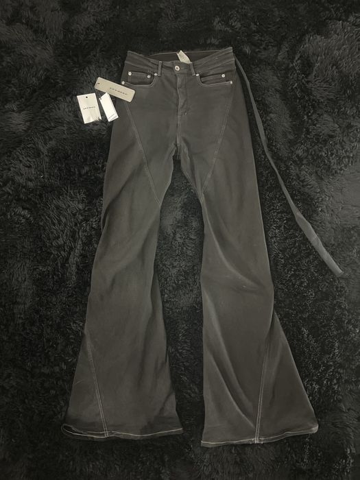 Rick Owens Bias bootcut Jeans in Shredded Hustler Blue main image 1