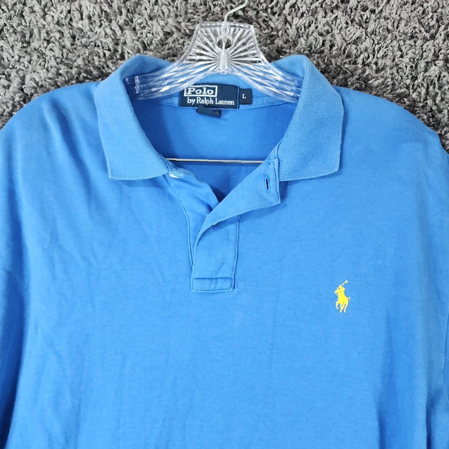 Polo Ralph Lauren Polo Ralph Lauren Mens Blue 100% Cotton Short Sleeve Polo Size L Size US L / EU 52-54 / 3 - 3 Thumbnail