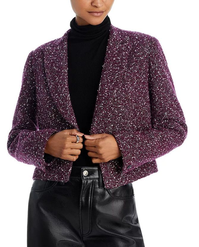 Rag & Bone Rag & Bone New York Valerie Tweed Blazer Burgundy ( 6 ) Size M / US 6-8 / IT 42-44 - 2 Thumbnail