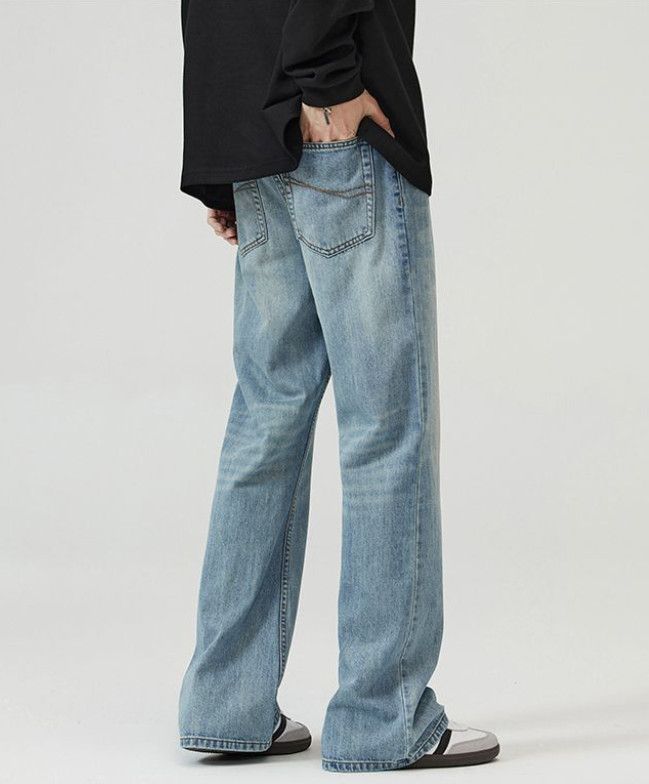 Japanese Brand American retro light blue curved baggy jeans Size US 32 / EU 48 - 4 Thumbnail
