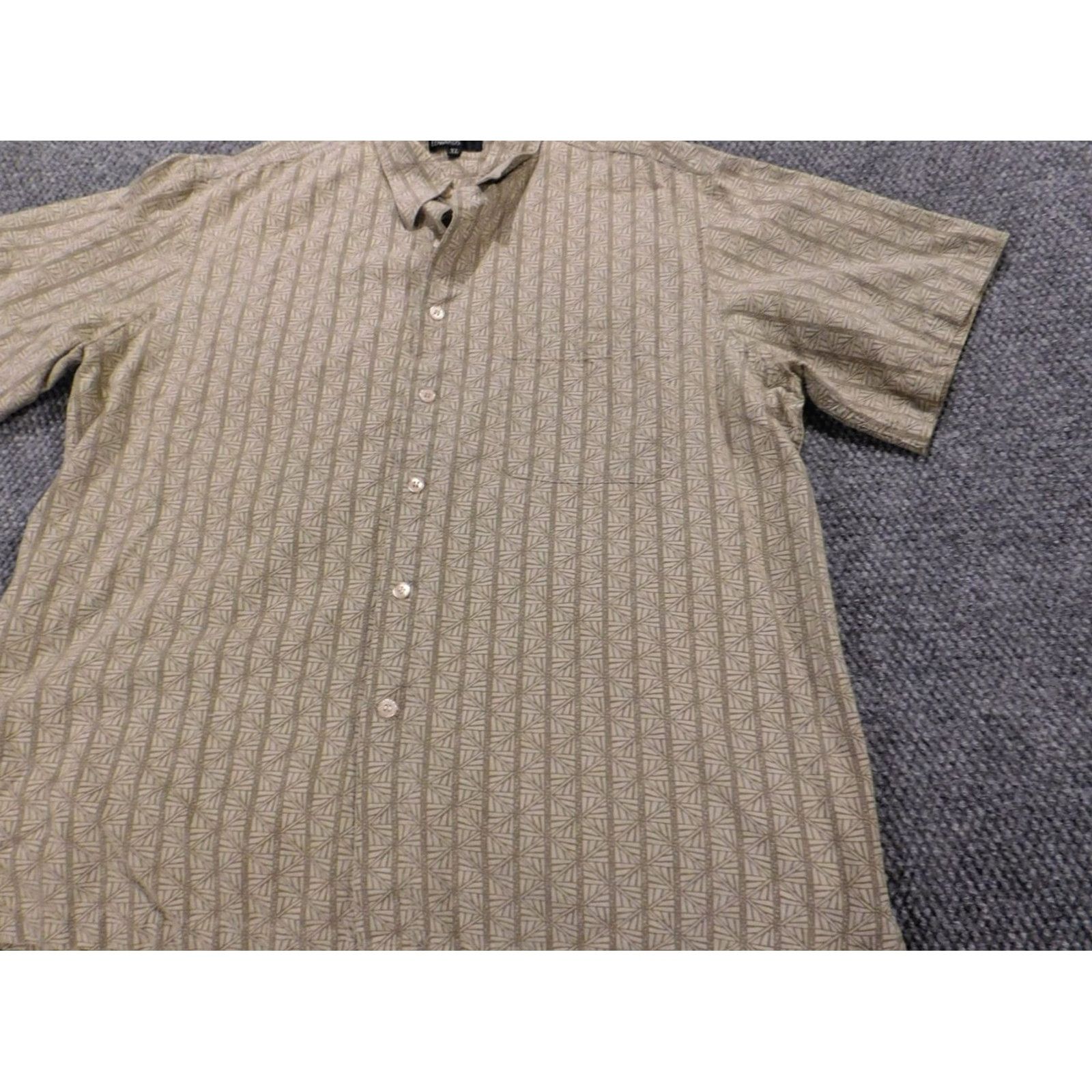 Marcs Marc Edwards Shirt Mens XL beige plaid Button-Down Short Sleeve Collar Size US XL / EU 56 / 4 - 2 Thumbnail