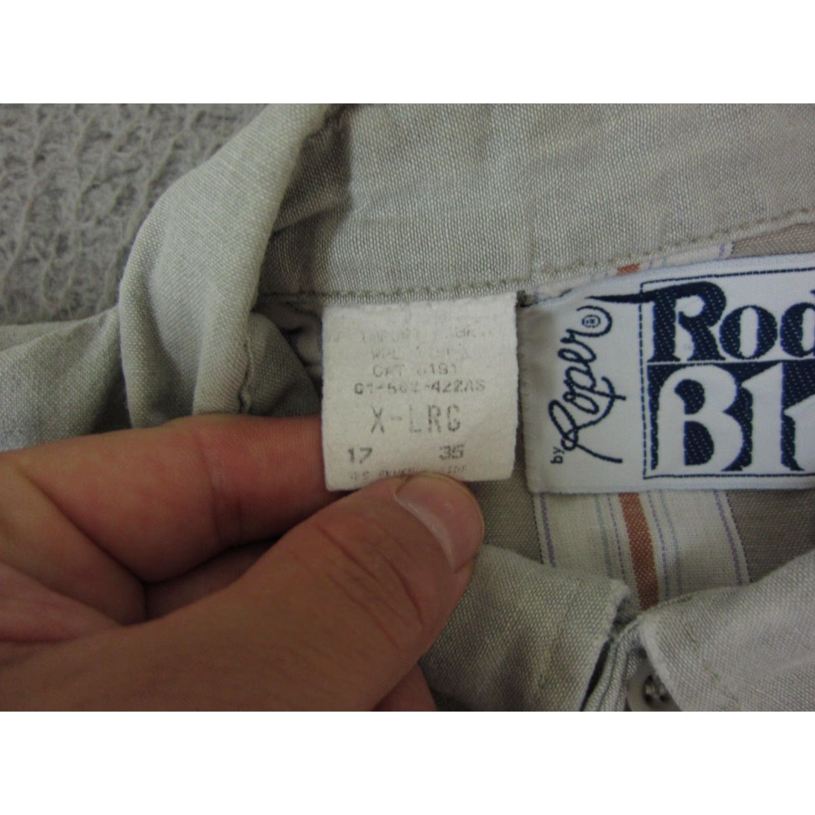 Roper VINTAGE Roper Shirt Mens XL Western Striped Brown Canvas Cotton Long Sleeve Button-Up 90s / 00s Casual Chic Size US XL / EU 56 / 4 - 6 Thumbnail