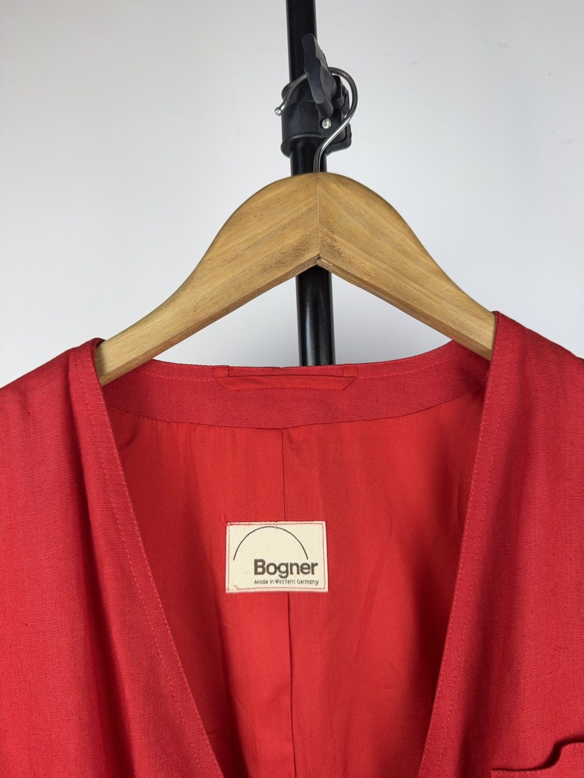 Bogner 80s Vintage Bogner Red Linen Blazer Made in West Germany Size L / US 10 / IT 46 - 3 Thumbnail
