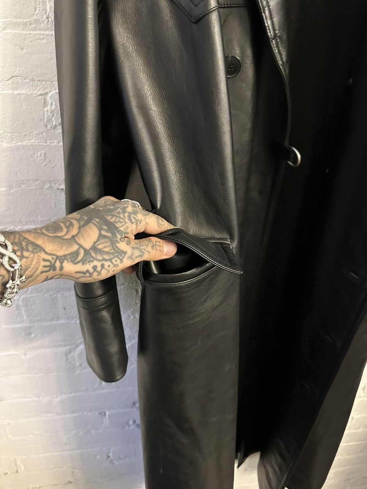 Enfants Riches Deprimes ERD 1/1 FULL LEATHER RUNWAY SHEARLING TRENCH PEACOAT JACKET Size US L / EU 52-54 / 3 - 12 Thumbnail