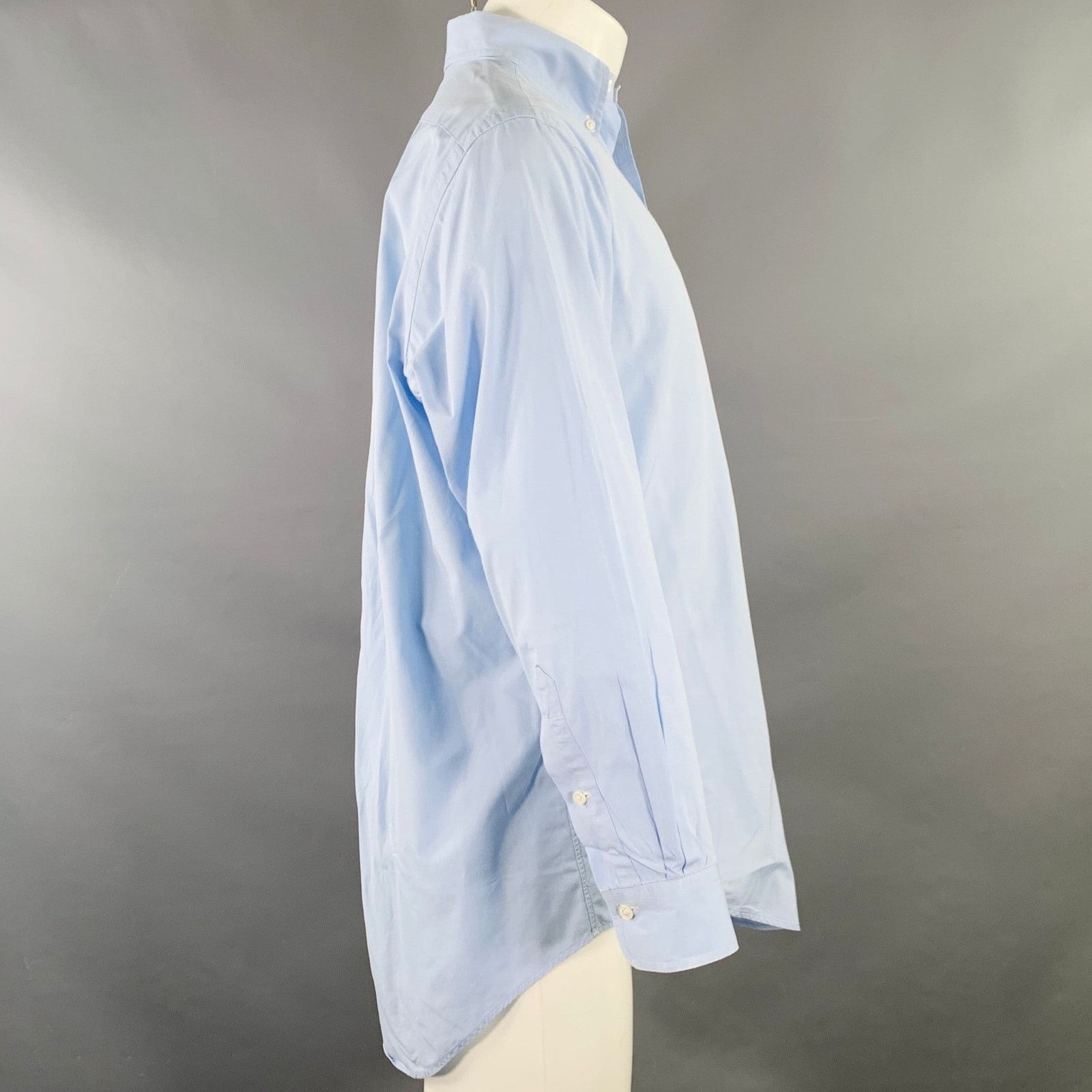 Ralph Lauren RALPH LAUREN Blue Cotton Button Down Collar Long Sleeve Size US M / EU 48-50 / 2 - 2 Thumbnail