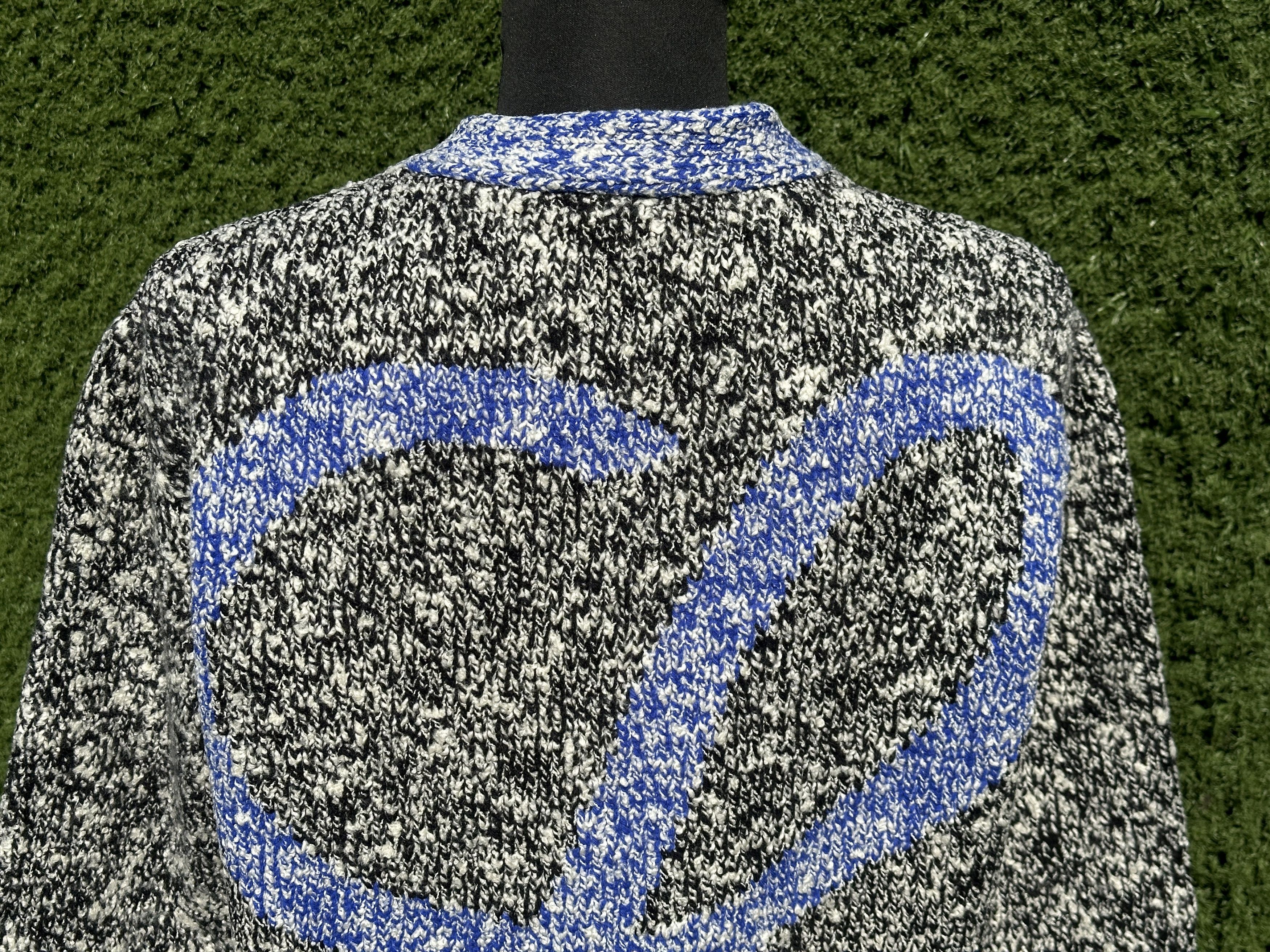 Loewe Loewe Wool Cardigan XL Blue Logo Back Knit Dropped Shoulder Size US XL / EU 56 / 4 - 12 Thumbnail