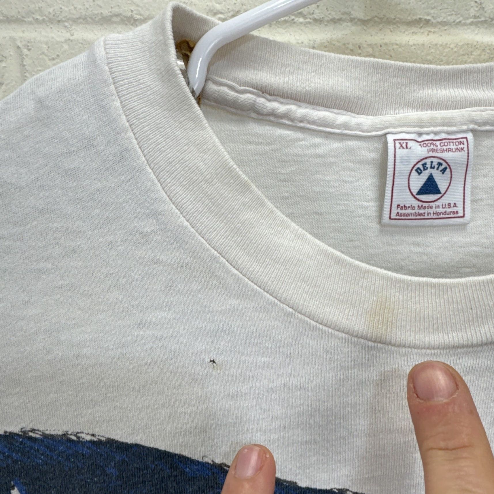 Delta VINTAGE USA Flag Eagle America All Over Print AOP T-Shirt Size XL White Delta Pro Weight Mens Short Sleeve Crew Neck 90s USA Flag Animals Size US XL / EU 56 / 4 - 5 Thumbnail