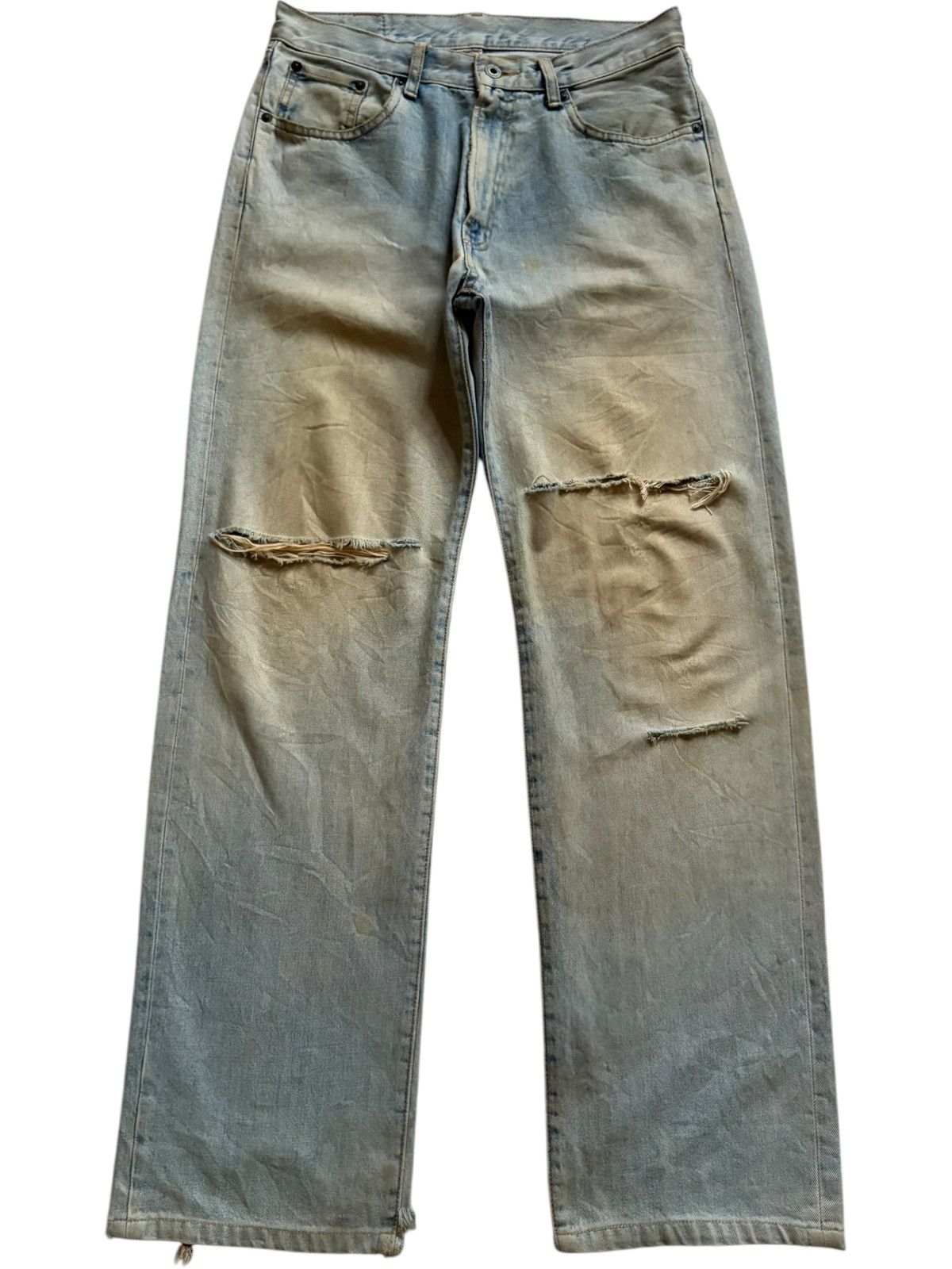 Japanese Brand Vintage Japanese Brand Rusty Mud Wash Distressed Baggy Jeans Size US 31 - 1 Thumbnail