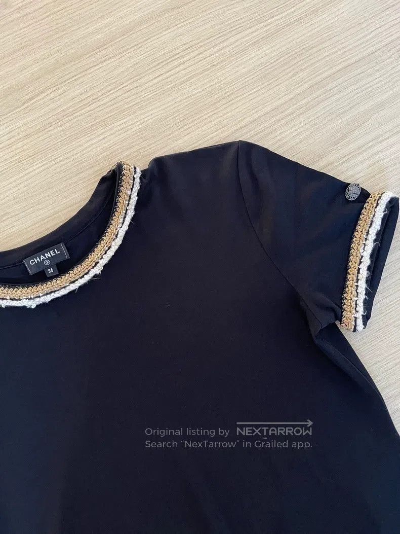 Chanel Chanel Golden rolled-edged black short sleeves Size XS / US 0-2 / IT 36-38 - 4 Thumbnail