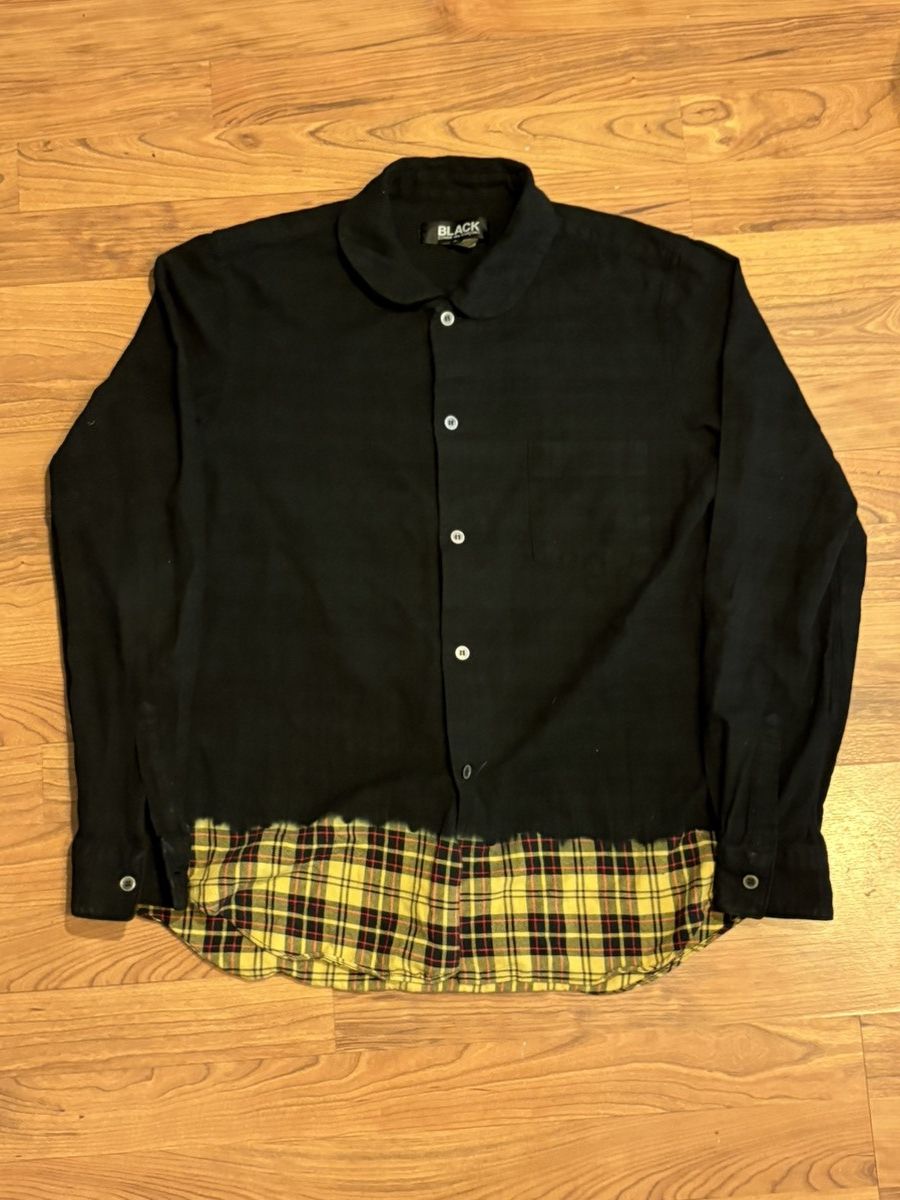 Comme des Garcons Black 🏁 RARE 2009 BLACK Comme des Garçons Plaid Switch Hem Shirt Size US L / EU 52-54 / 3 - 2 Thumbnail