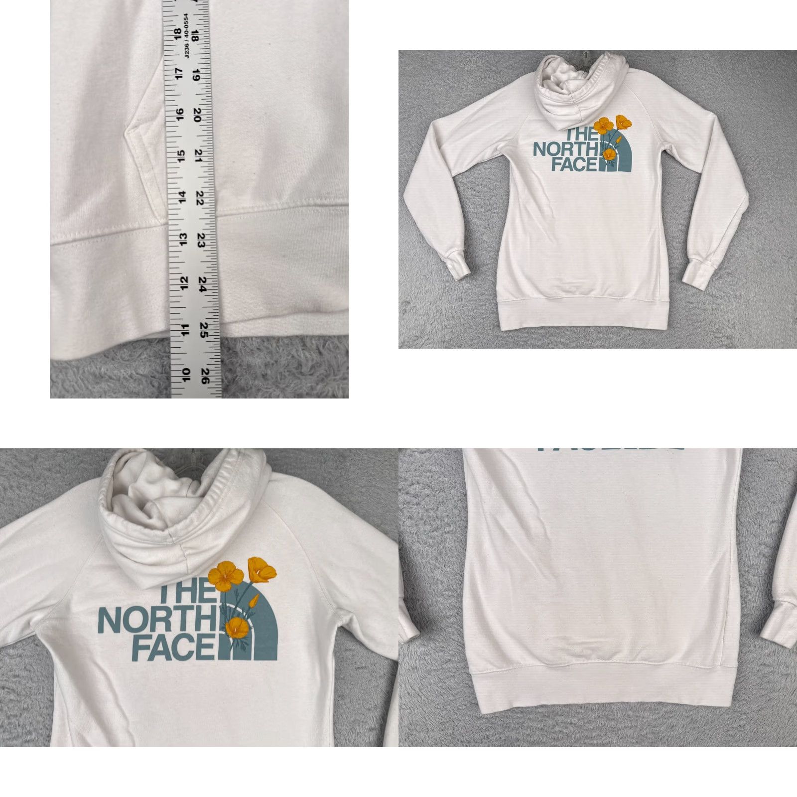 The North Face VINTAGE The North Face Hoodie Womens XS White Pullover Logo Pocket Hooded Crew Neck Size XS / US 0-2 / IT 36-38 - 9 Thumbnail