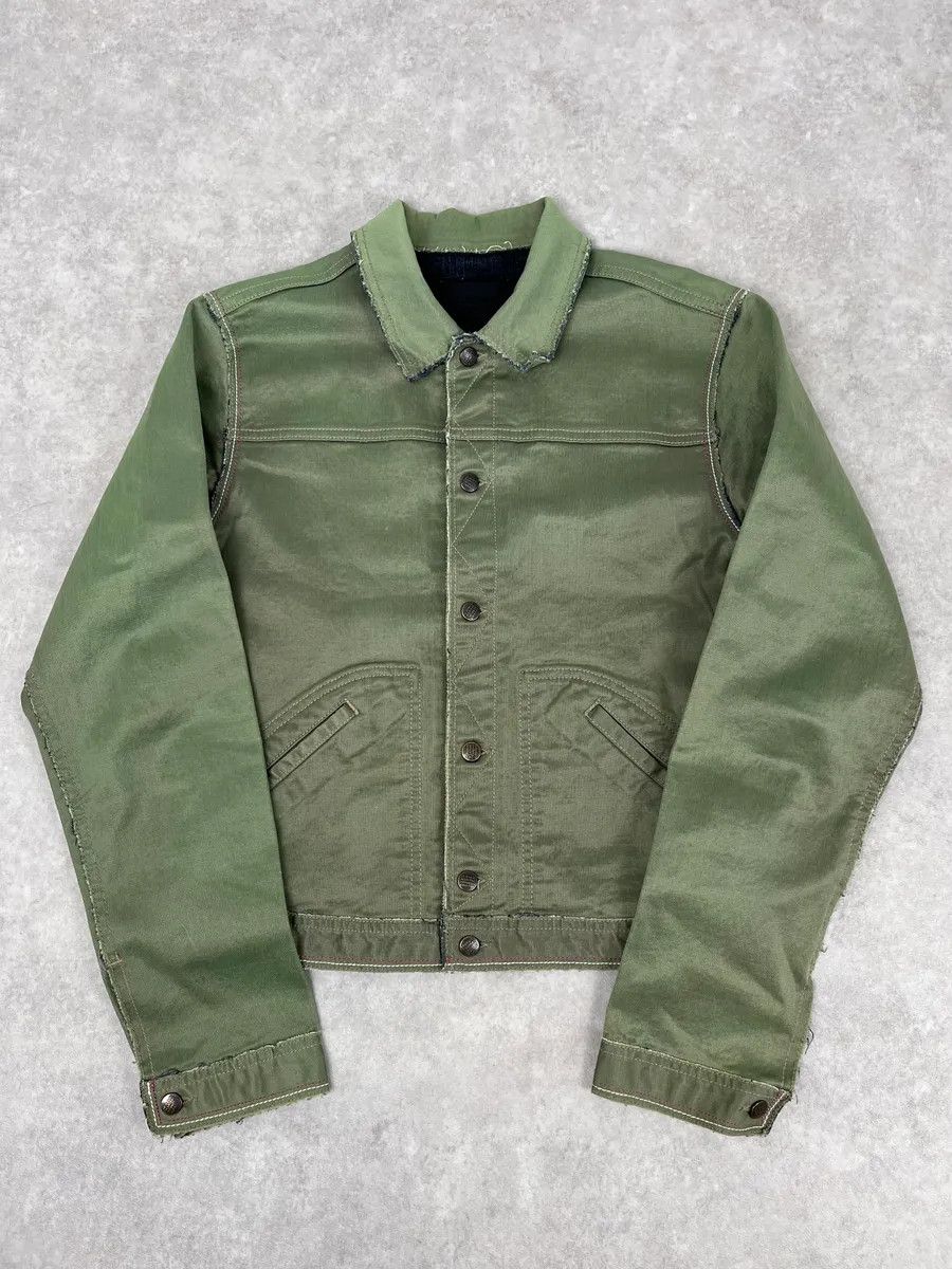 Marithe + Francois Girbaud 1990s Marithé + François Girbaud Khaki Cropped Cargo Denim Jacket Size S / US 4 / IT 40 - 4 Thumbnail