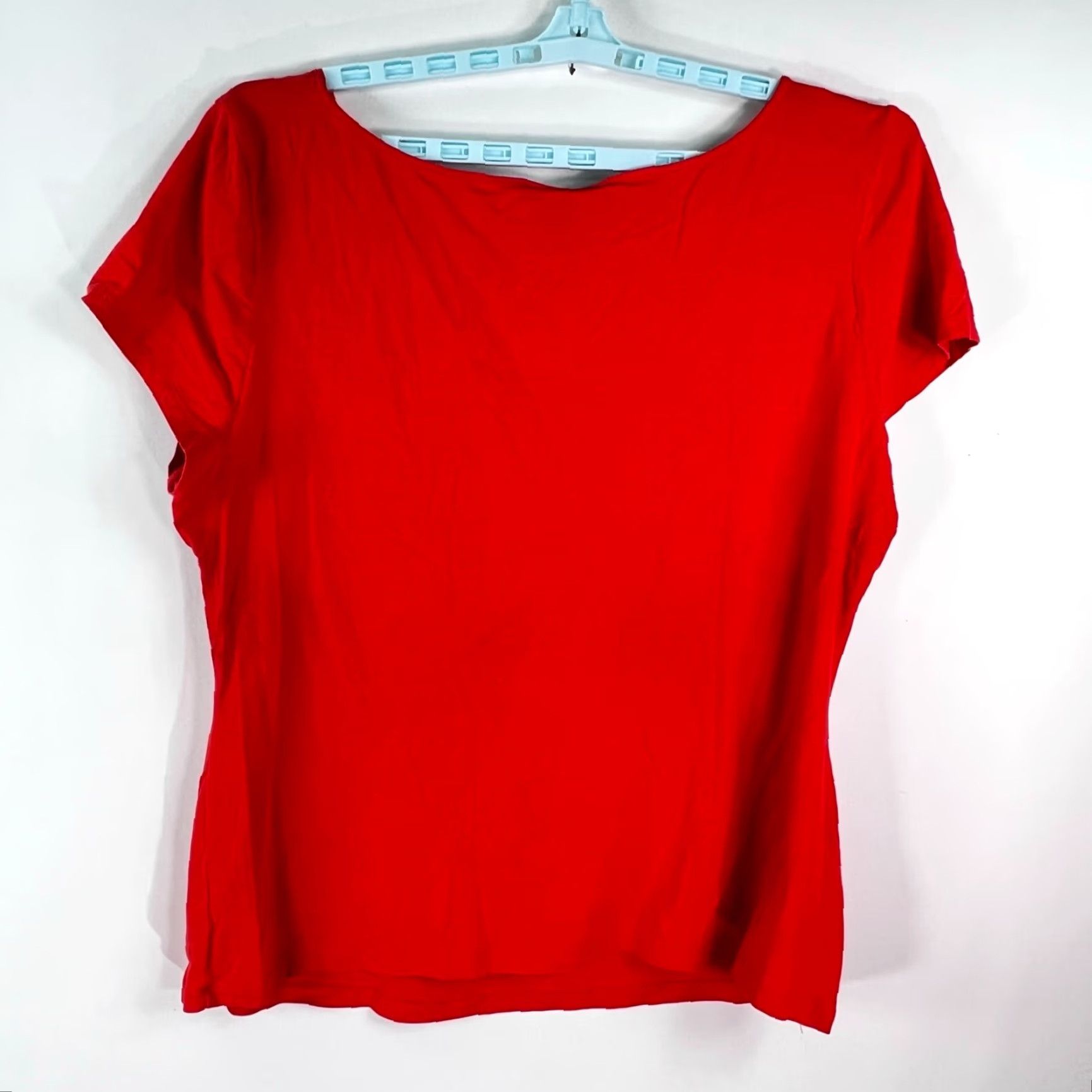 Vintage VINTAGE Ashley Stewart Womens Red Short Sleeve Blouse Top SZ 22/24 Key Hole Pleated Peek A Boo 25 in Chest 48 in Size 3XL / US 20-22 - 6 Thumbnail