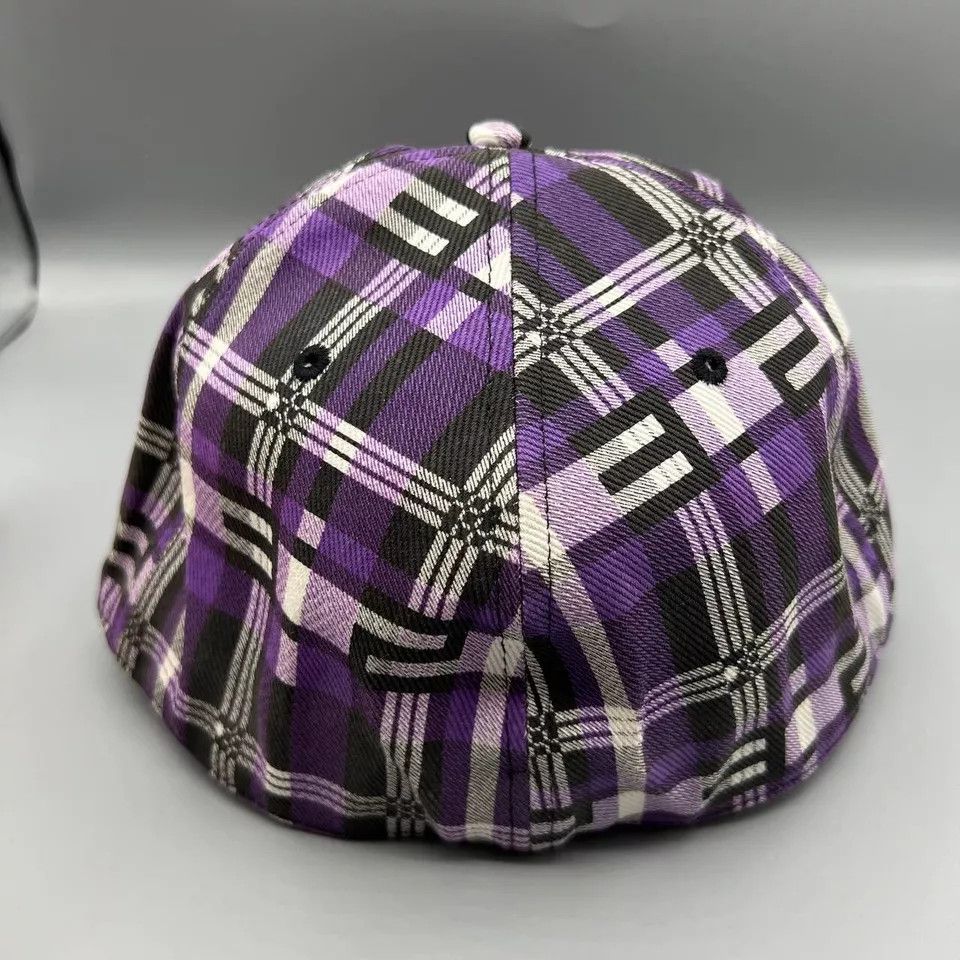 Jordan Brand Air Jordan Hat Men 7 3/8 Purple Plaid Jumpman Fitted Cap Size ONE SIZE - 5 Thumbnail