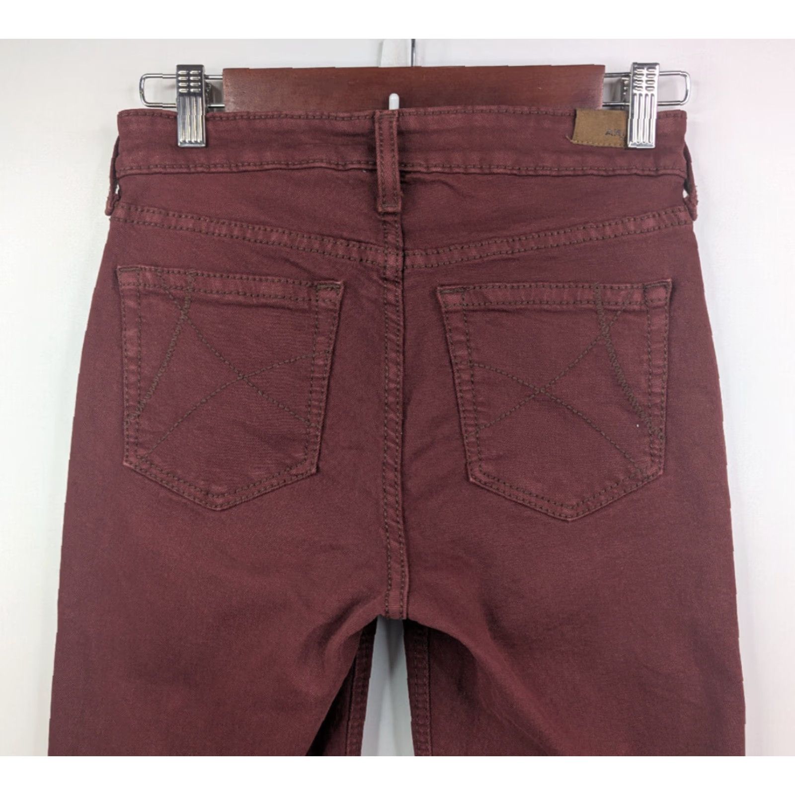 Ariat Ariat Jeans Womens 25R Slim Wide Leg Trouser High-Rise Cherry Mahogany Red Denim 5-Pocket Western Cowboy Boot Cut Wide-Leg 1900s? Size 42" / US 20 - 6 Thumbnail