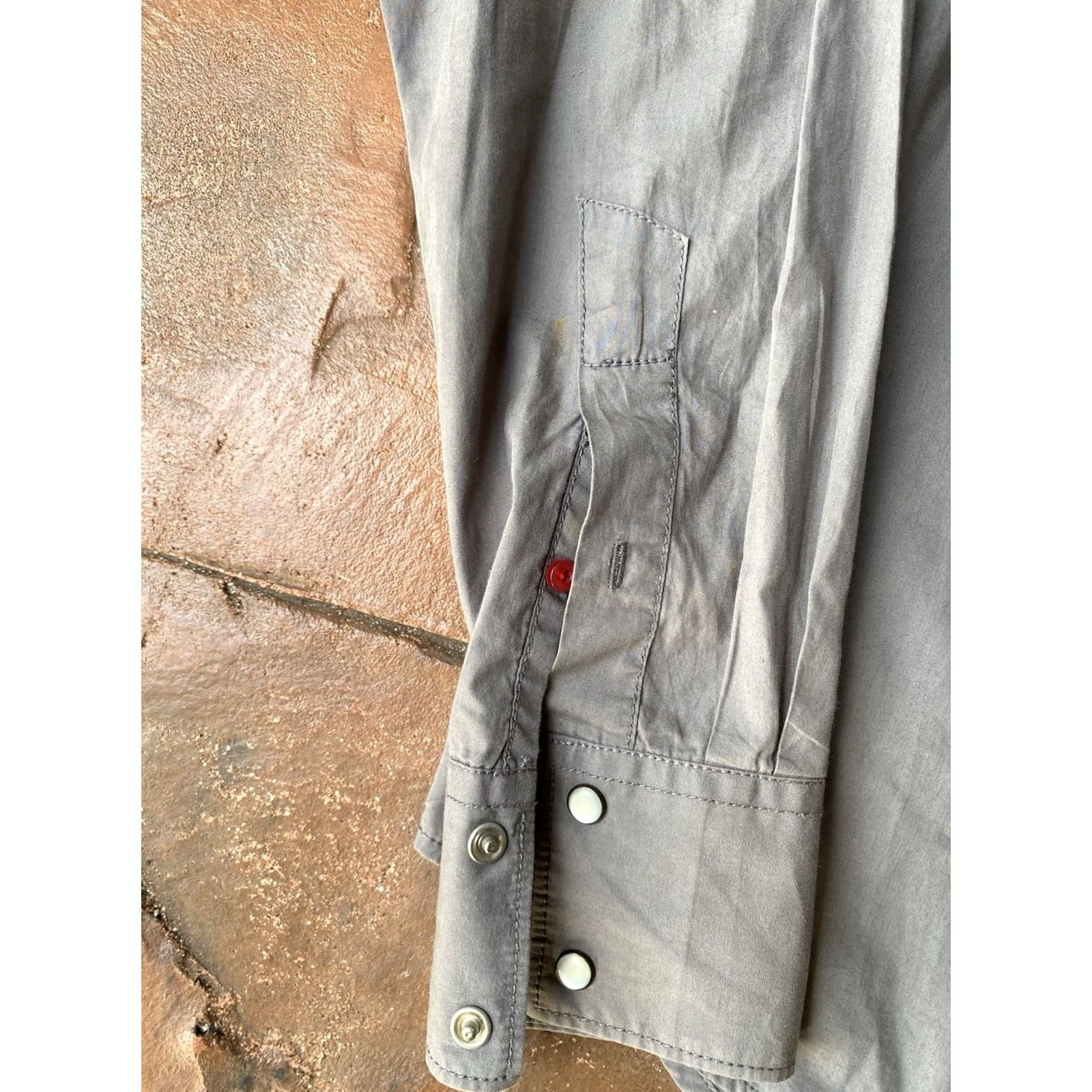 Vintage VINTAGE Monarchy Shirt Snap Long Sleeve Button-Up Collared Gray M Embroidered Grunge Y2K Western Streetwear Mens Size US M / EU 48-50 / 2 - 4 Thumbnail