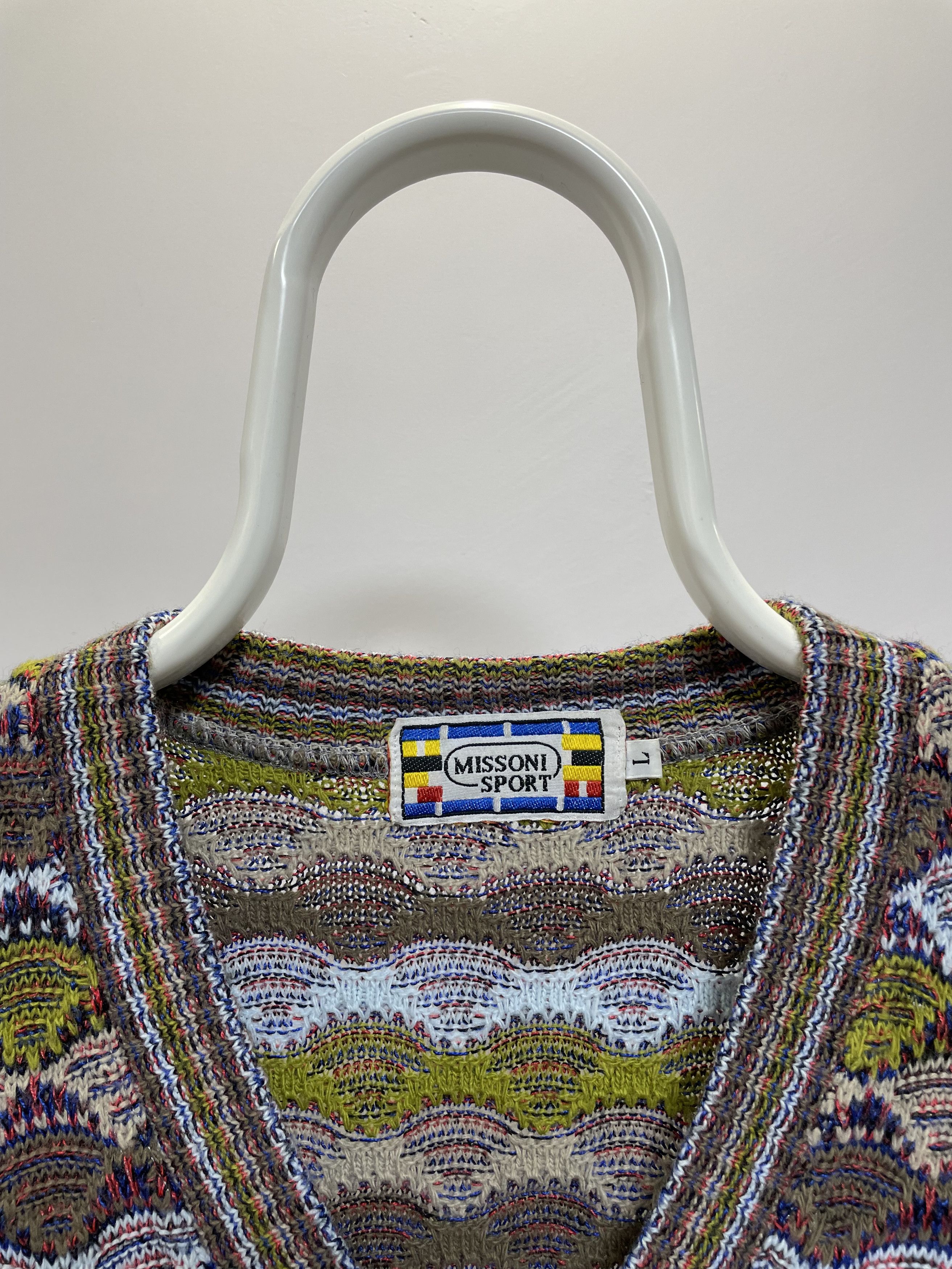 Missoni MISSONI Sport Vintage Knit Sweater V-Neck Pullover Rare Size US L / EU 52-54 / 3 - 8 Thumbnail