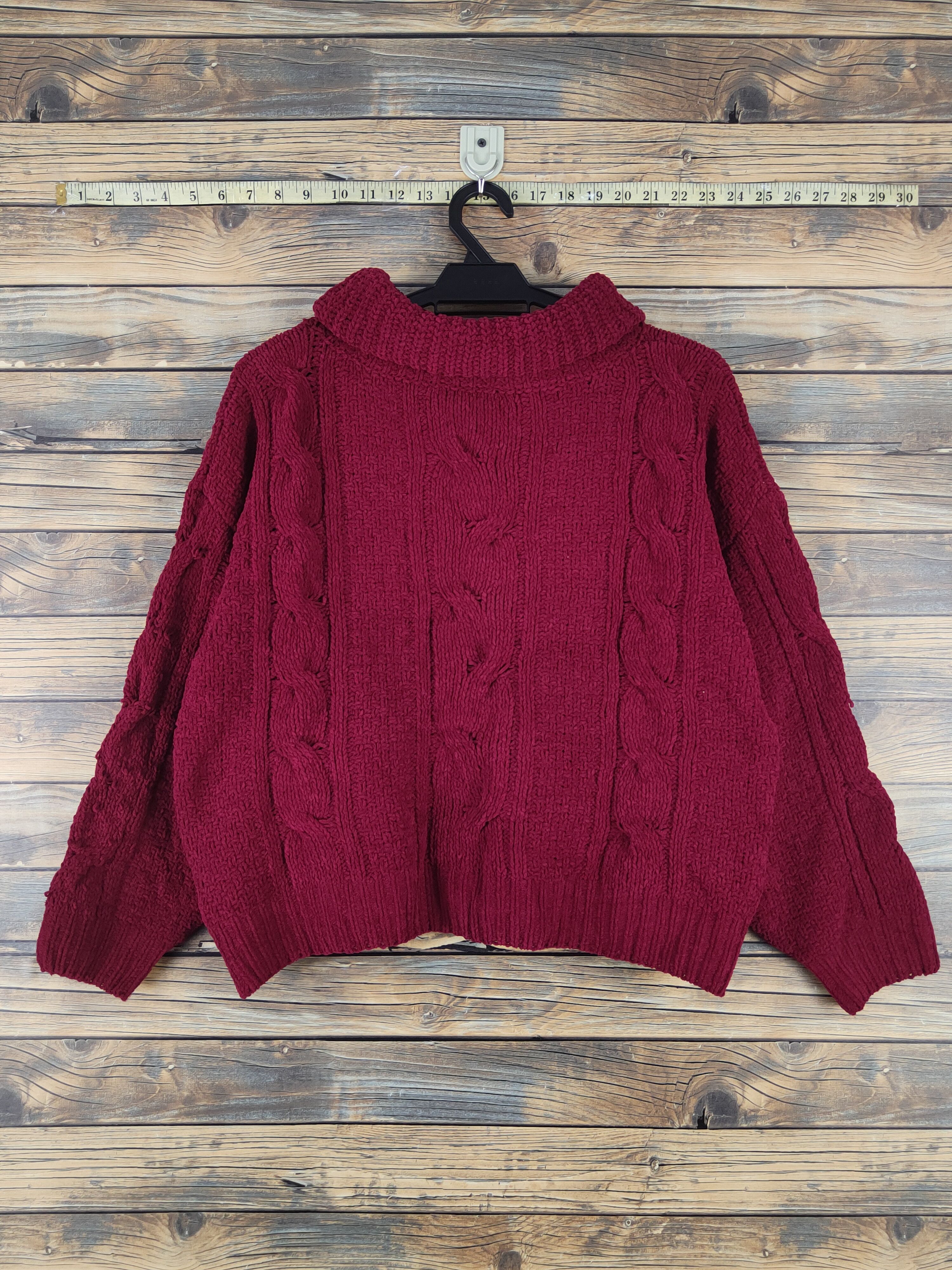 Aran Isles Knitwear Ingni Red cable Knitwear Crop Tops #W1240 Size M / US 6-8 / IT 42-44 - 7 Thumbnail