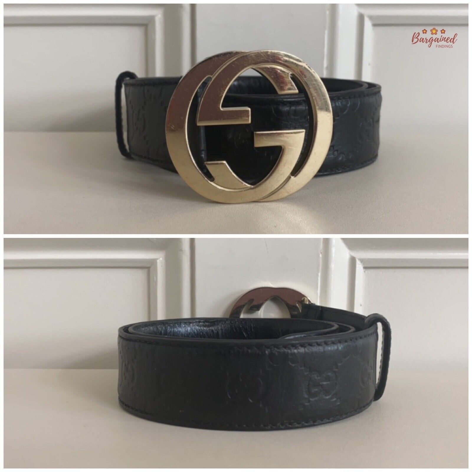 Gucci Gucci Black Guccissima Leather Gold G Buckle Belt Size 28 - 8 Thumbnail