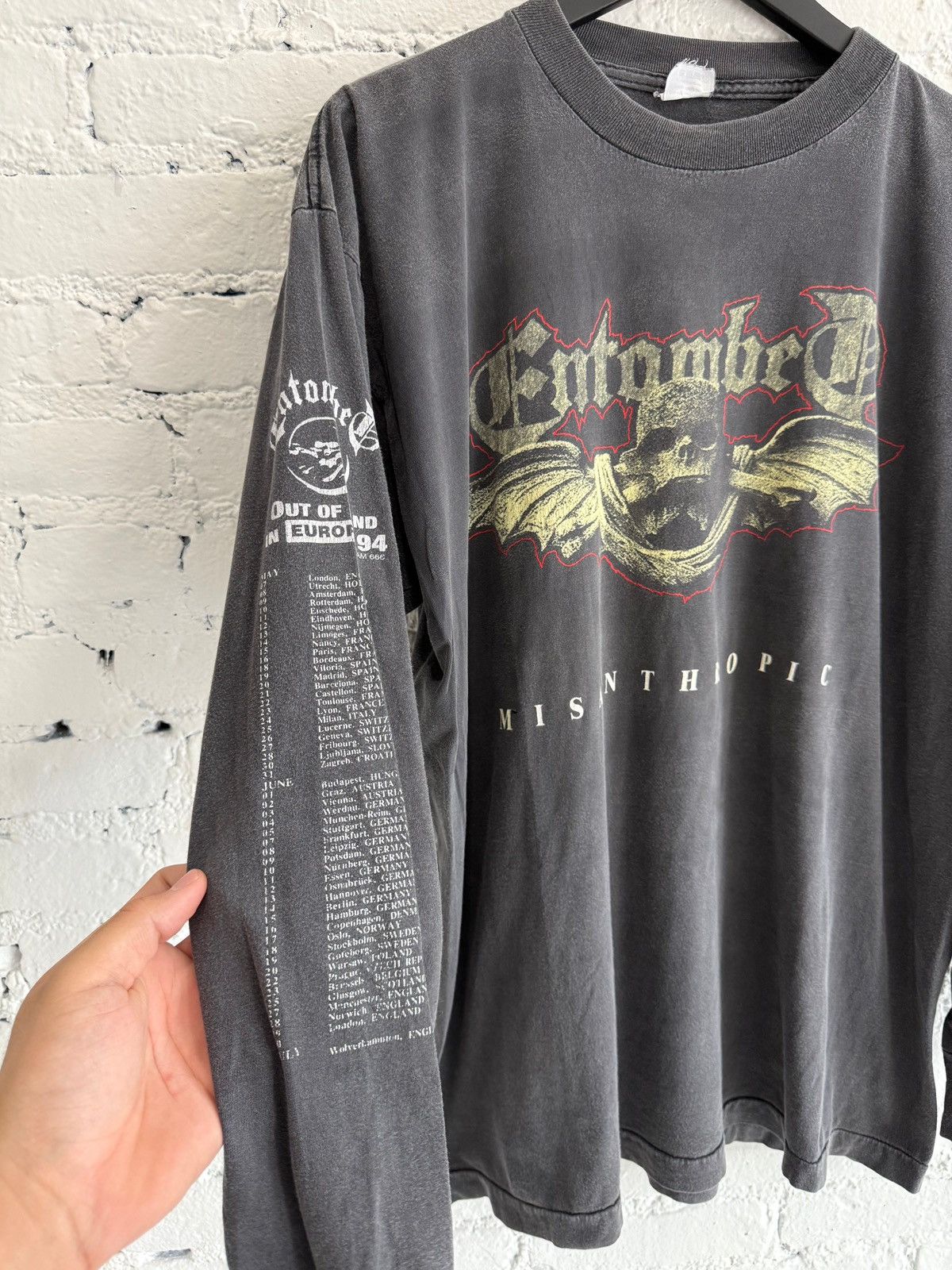 Vintage 1994 ENTOMBED ‘OUT OF HAND TOUR’ L/S TEE Size US XL / EU 56 / 4 - 3 Thumbnail
