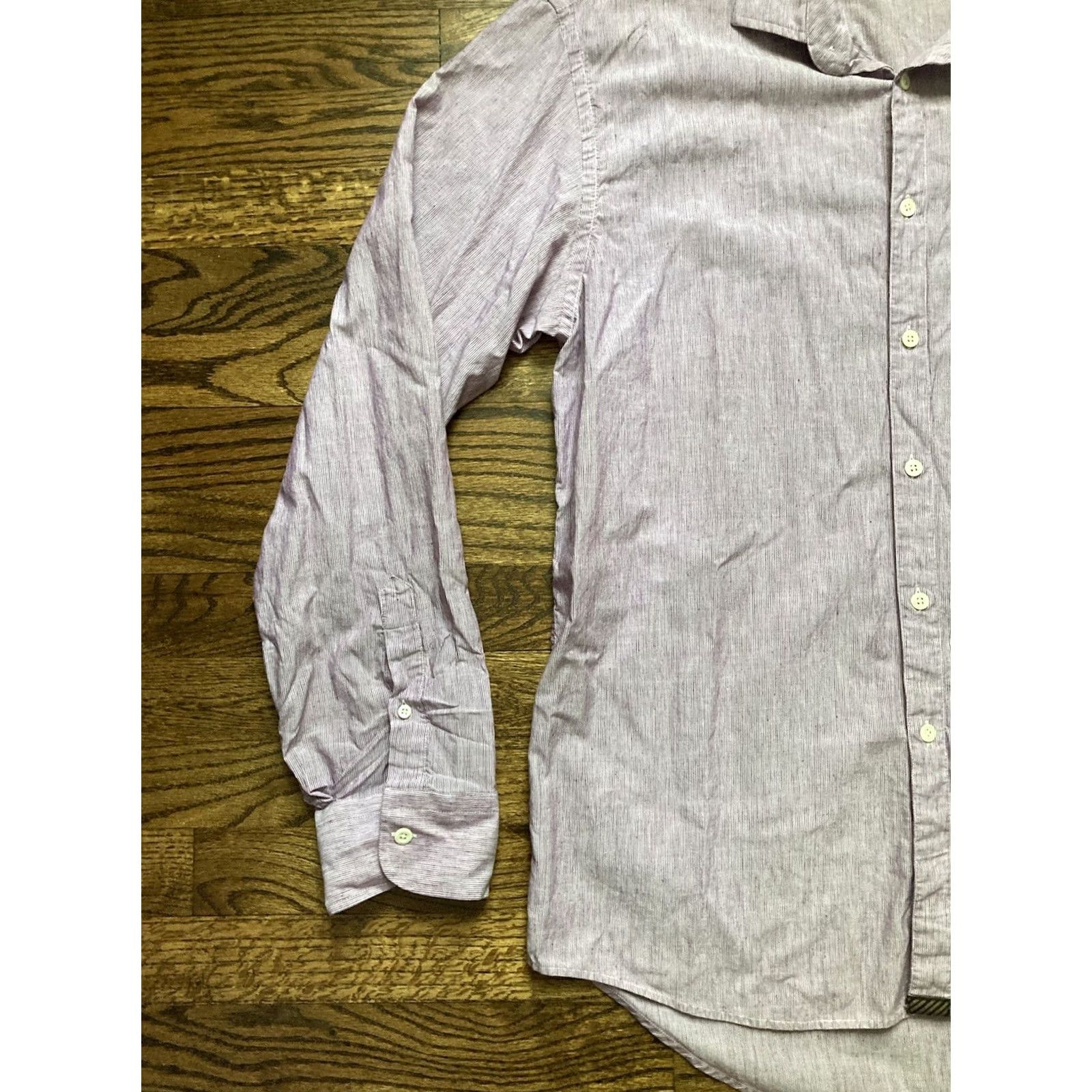 Billy Reid Billy Reid Shirt Men’s 2XL Purple Linen Blend Button-Down Long Sleeve Shirt Size US XXL / EU 58 / 5 - 2 Thumbnail