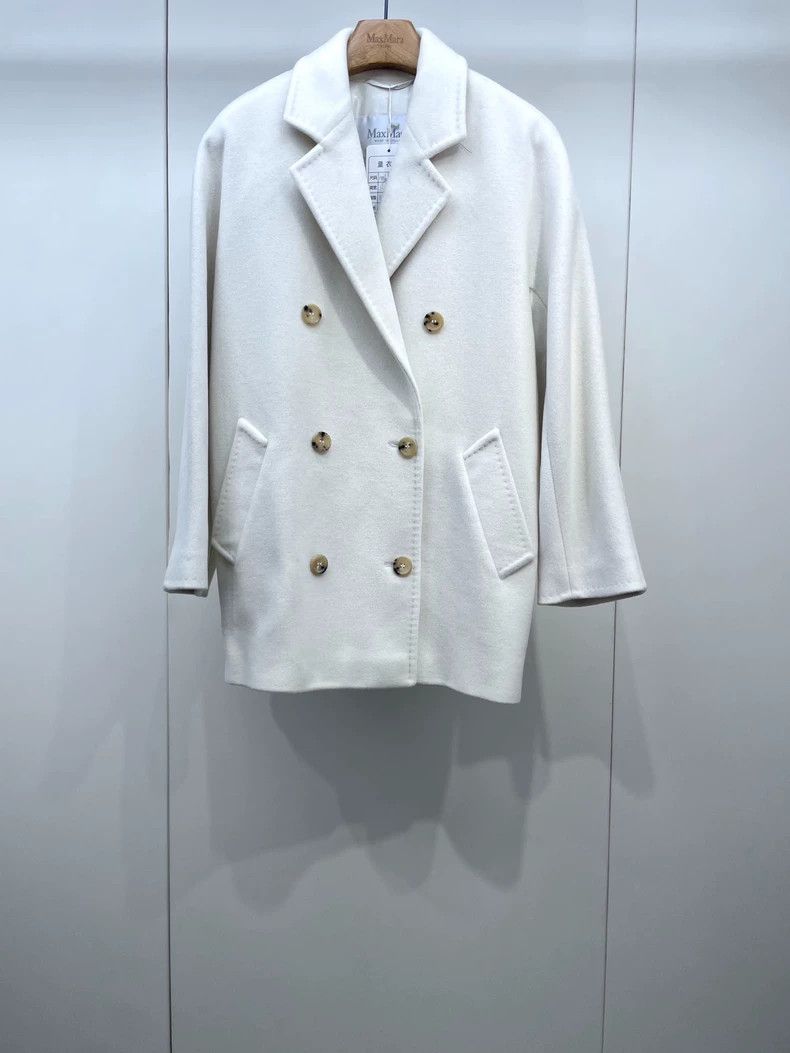 Max Mara Max Mara Off-white double-breasted wool coat Size S / US 4 / IT 40 - 1 Thumbnail