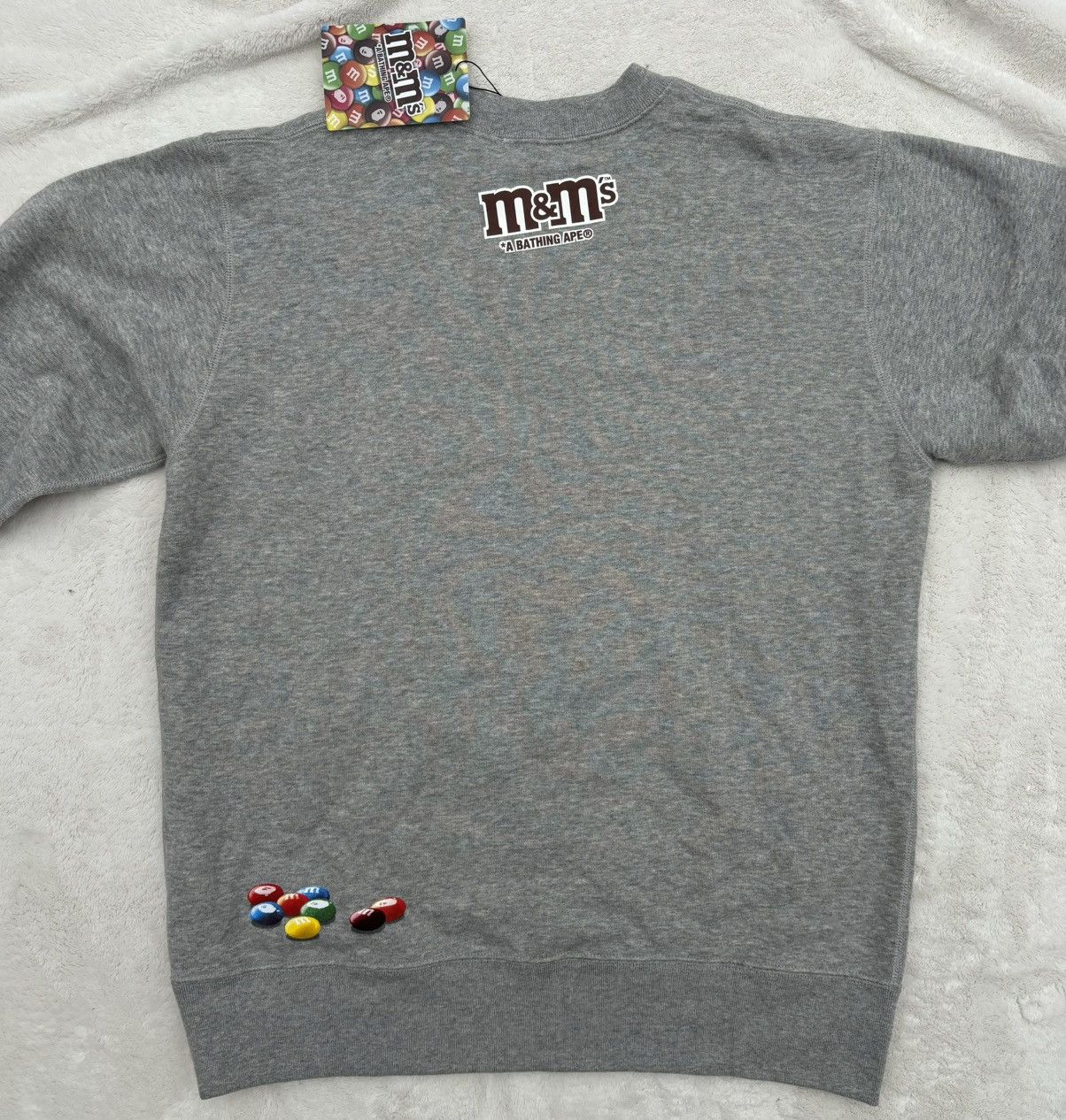 Bape Bape x M&M Grey Ape Head Crewneck Size US L / EU 52-54 / 3 - 3 Thumbnail