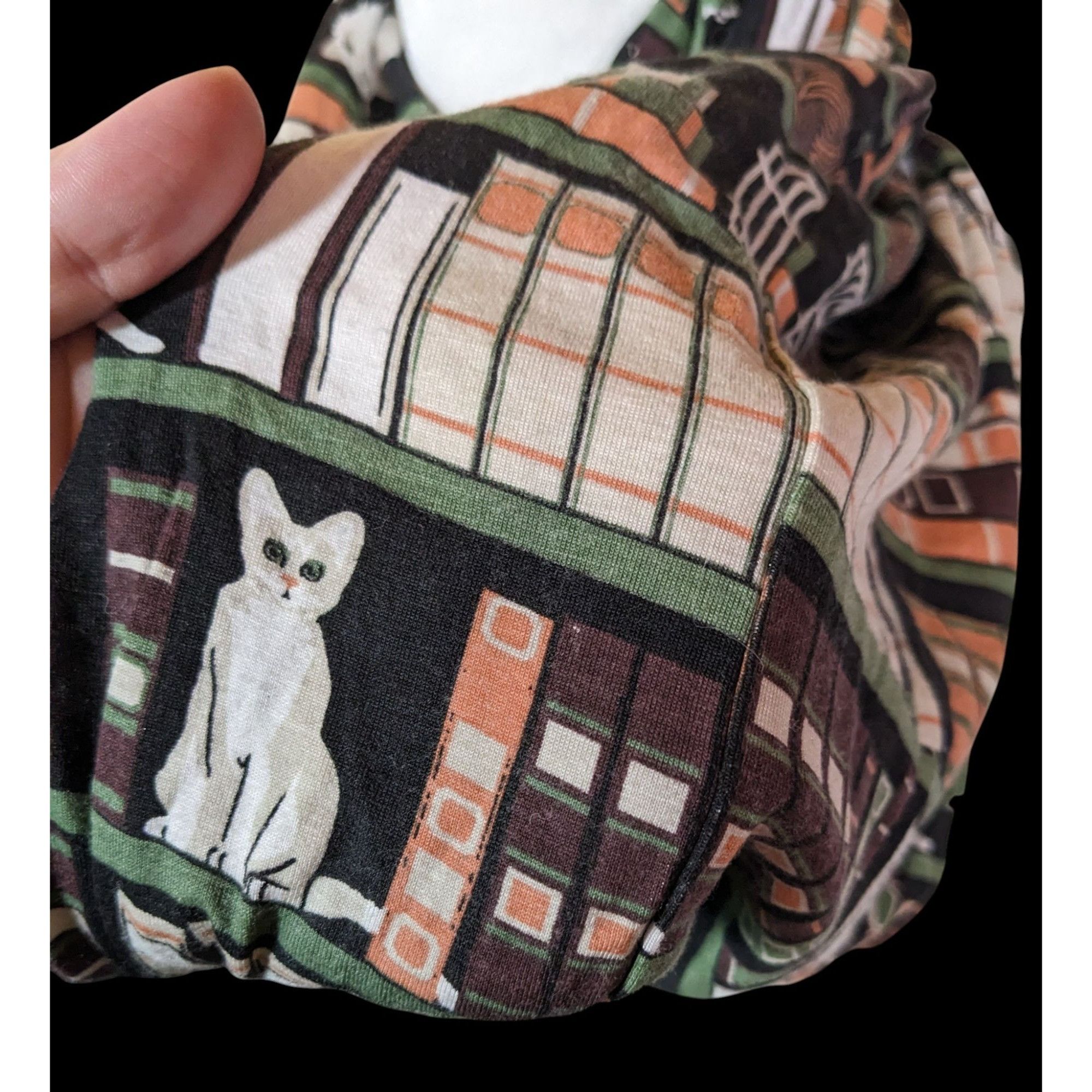 Other Quirky Cats On Bookshelves Printed Infinity Scarf Size ONE SIZE - 4 Thumbnail