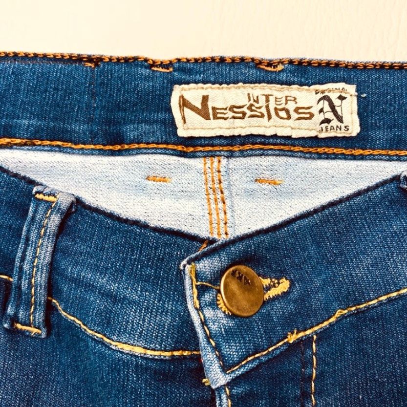 Vintage NWT Inter Nessios Jeans Mens 38x32 Blue Denim Stretch Straight Leg 8127 Size US 38 / EU 54 - 5 Thumbnail