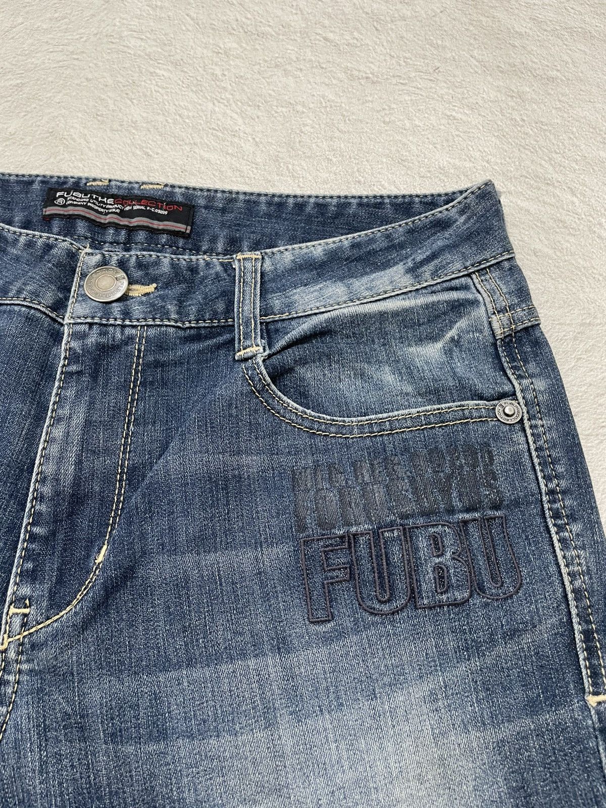 Japanese Brand 00s Fubu Embroidered Denim Japan Stonewash Y2K Size US 31 - 5 Thumbnail
