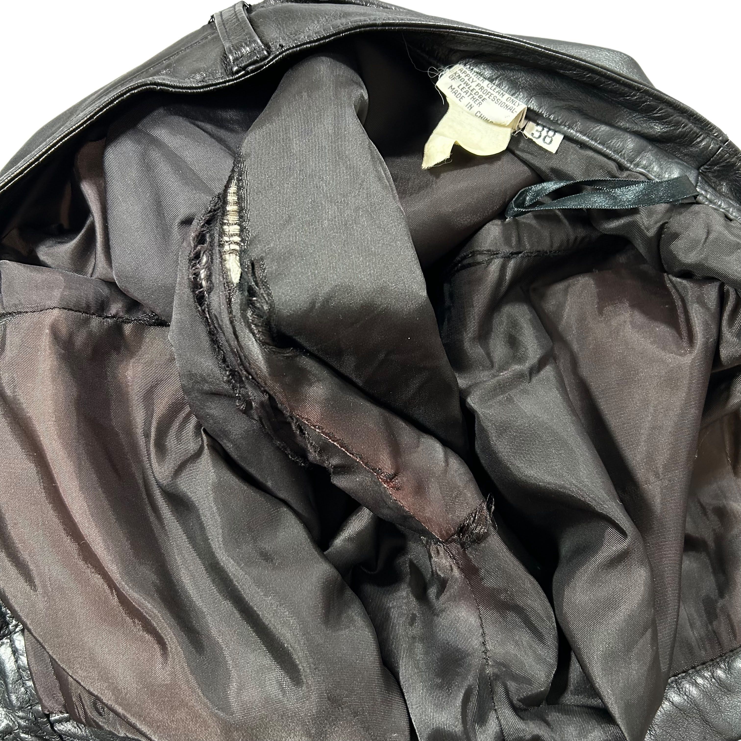 Leather × Vintage Vintage Black Leather Women's Pants Slim W28L30 Size 28" / US 6 / IT 42 - 9 Thumbnail