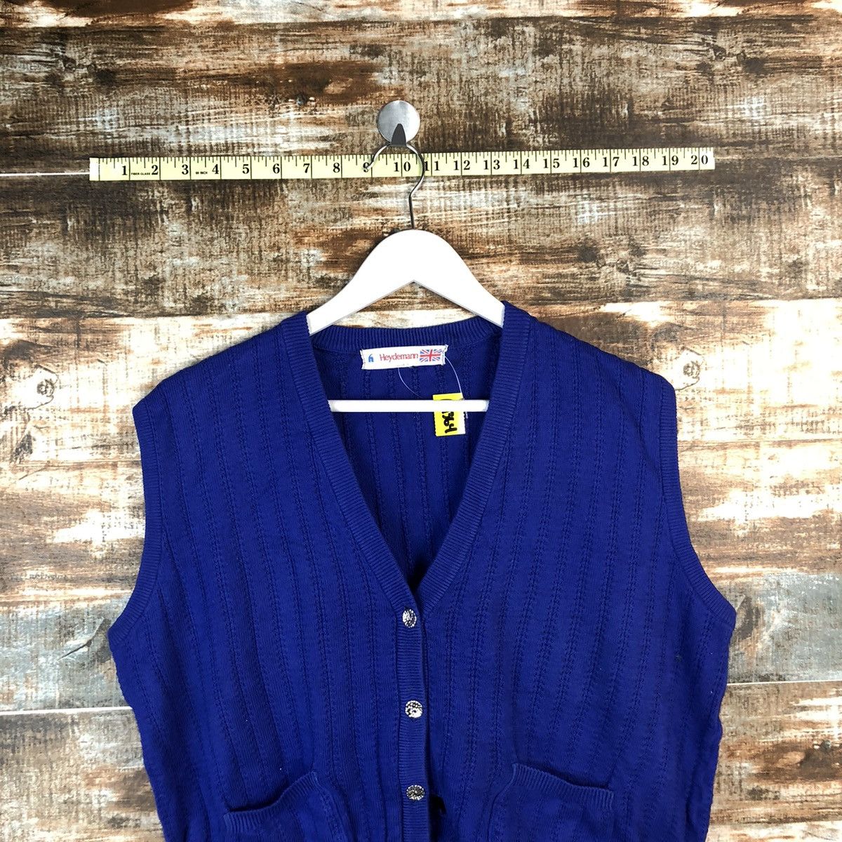 Japanese Brand × Vintage Hey Demanm Blue Vest Knitwear #A1364 Size M / US 6-8 / IT 42-44 - 2 Thumbnail