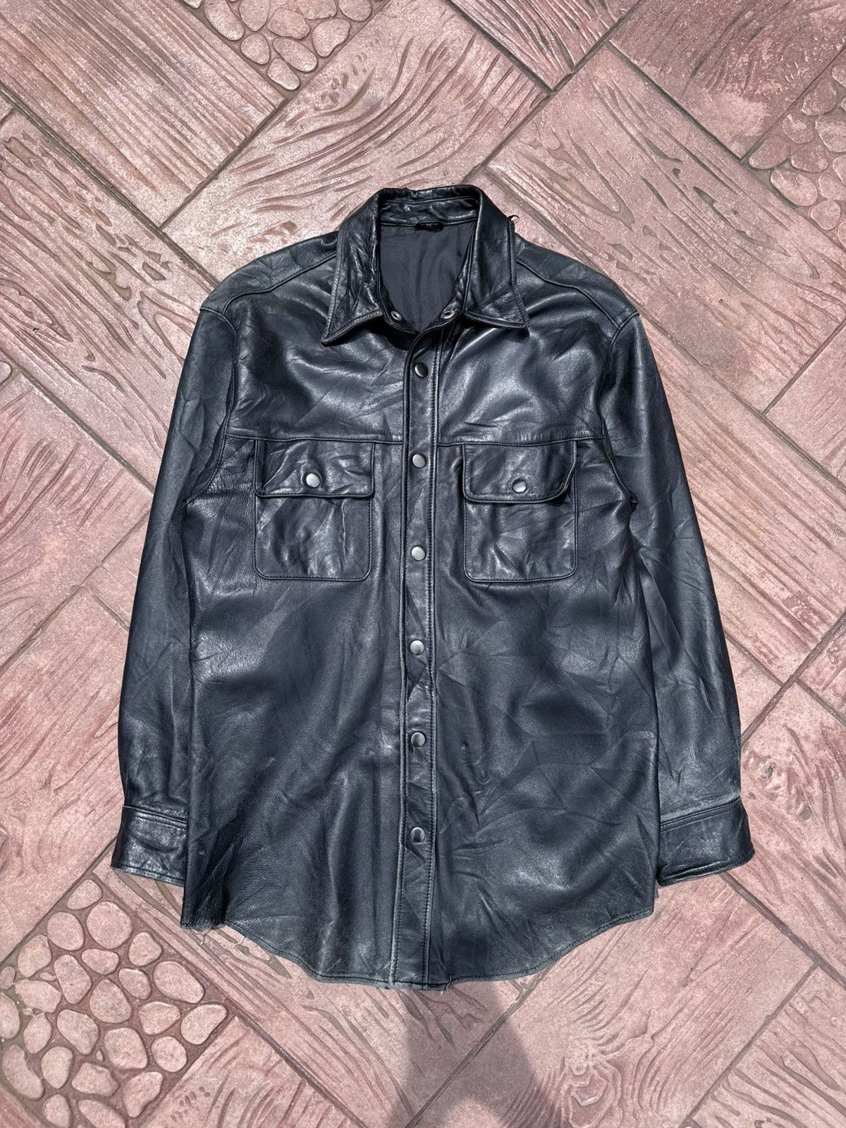 Genuine Leather Vintage UNBRAND Genuine Leather Button Ups Shirt Size US M / EU 48-50 / 2 - 2 Thumbnail