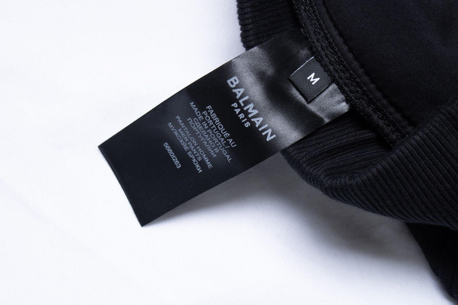 Balmain Balmain, black ribbed joggers with embossed b Size US 32 / EU 48 - 7 Thumbnail