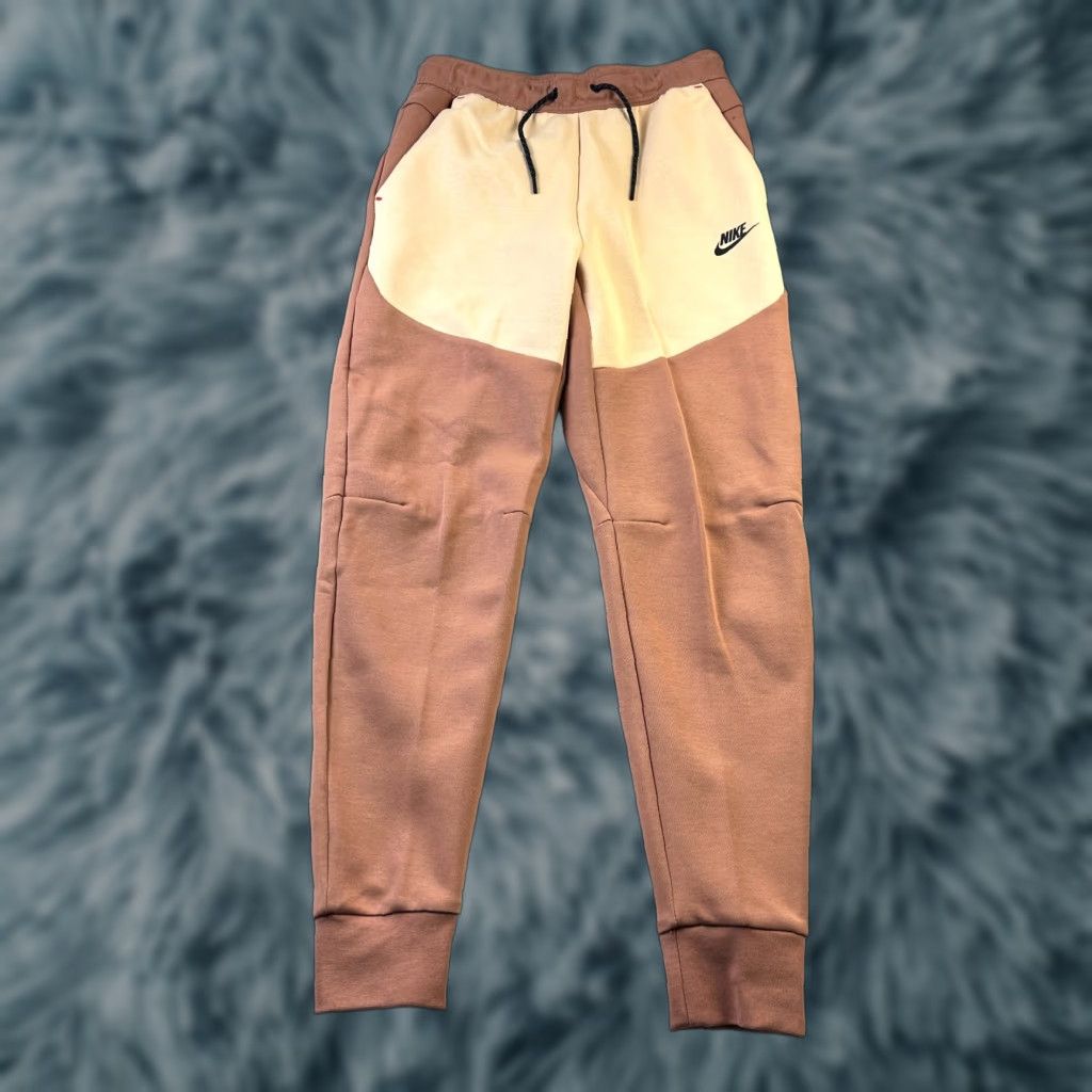 Nike Nike Tech Fleece Pants Mens Small Slim Tapered Inseam 27in Brown Cotton Blend Jogger Activewear Casual Size US 29 - 1 Thumbnail