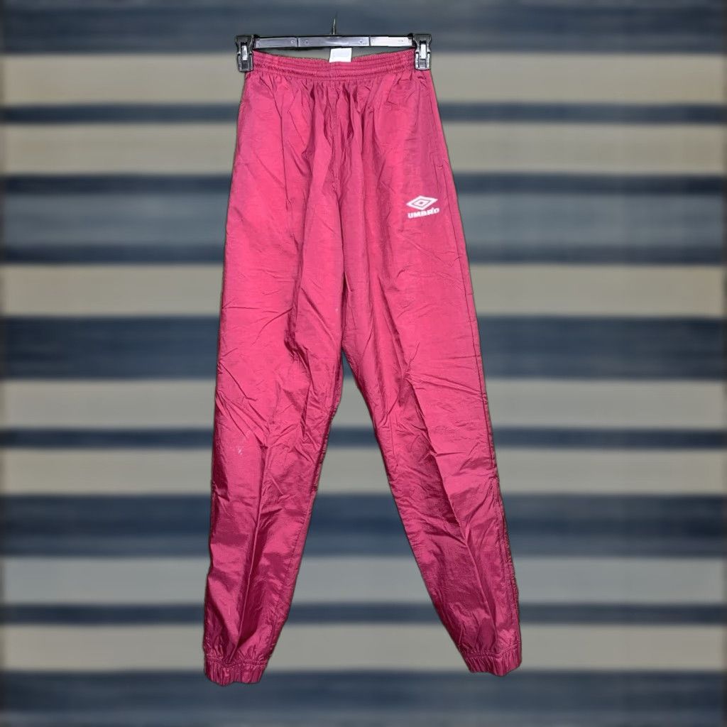 Umbro Umbro Vintage Nylon Lined Trackpants Sweatpants Mens Small 26x32 Maroon Sport Blue Nylon Polyester Athletic Pants Track Size US 29 - 1 Thumbnail