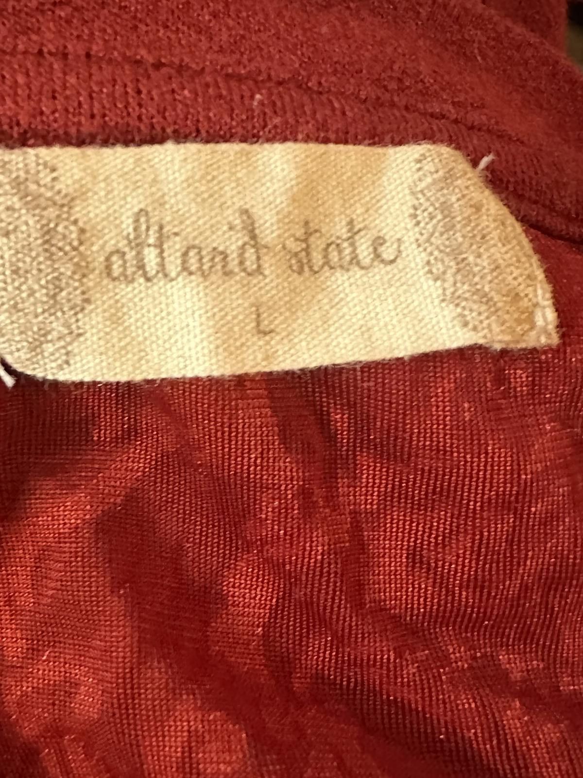 Other Altar'd State Red Velvet Burnout Peplum Top - Size L Size L / US 10 / IT 46 - 4 Thumbnail