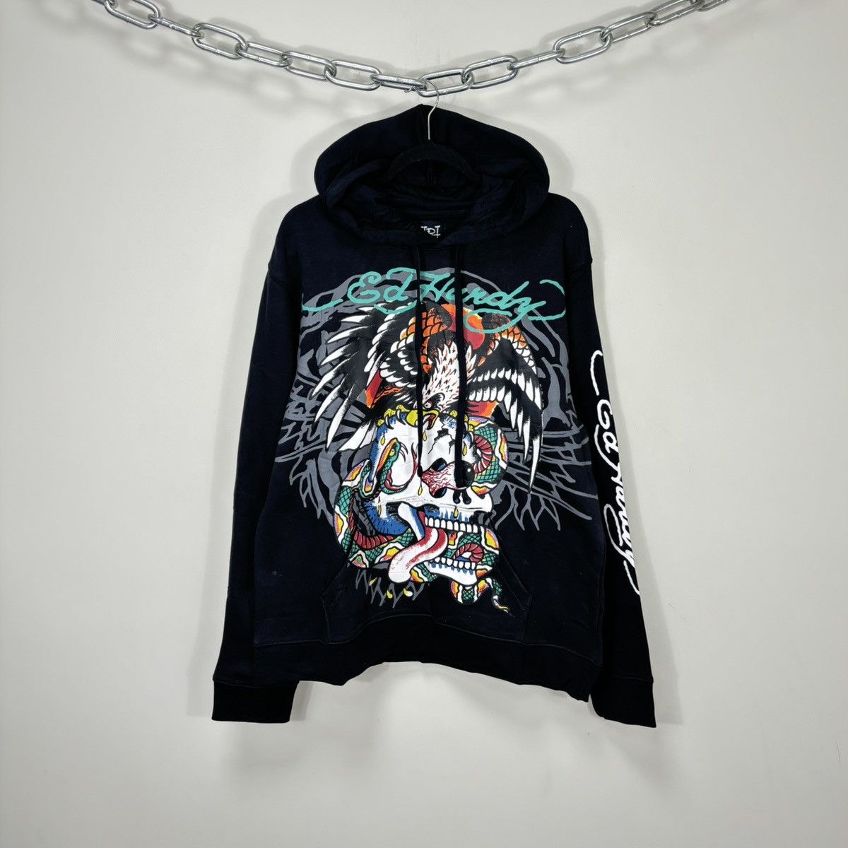 Christian Audigier Ed Hardy Y2K Eagle Skull NEW Hype Tattoo Black Hoodie Size US XL / EU 56 / 4 - 1 Thumbnail
