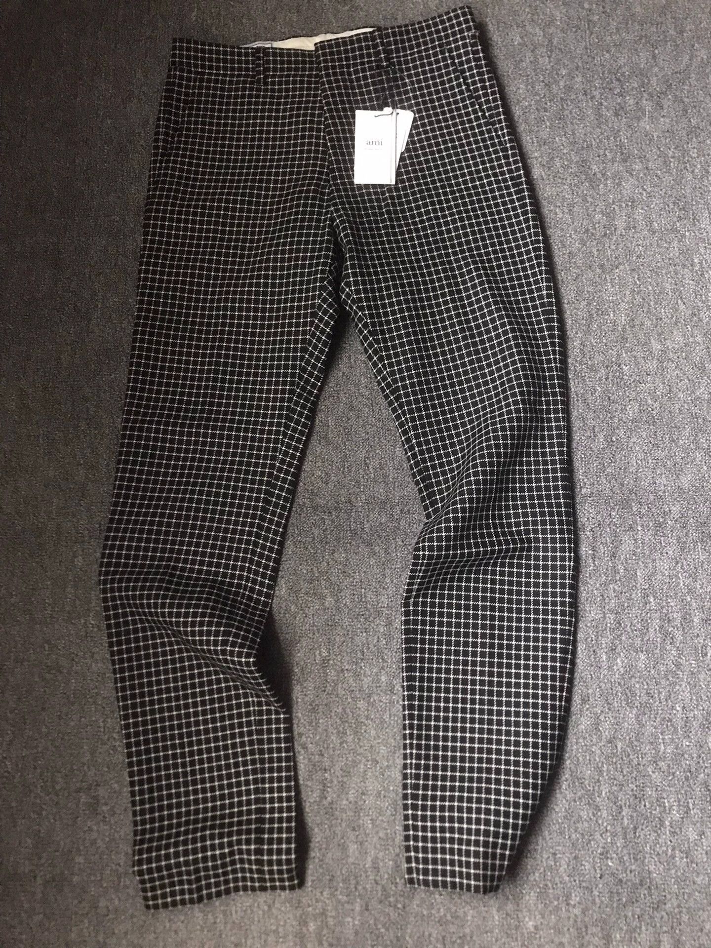 AMI Ami all wool small check straight-leg 38 chinos Size US 38 / EU 54 - 1 Thumbnail