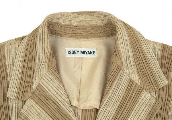 Issey Miyake issey miyake Pleated striped coat Size L / US 10 / IT 46 - 2 Thumbnail
