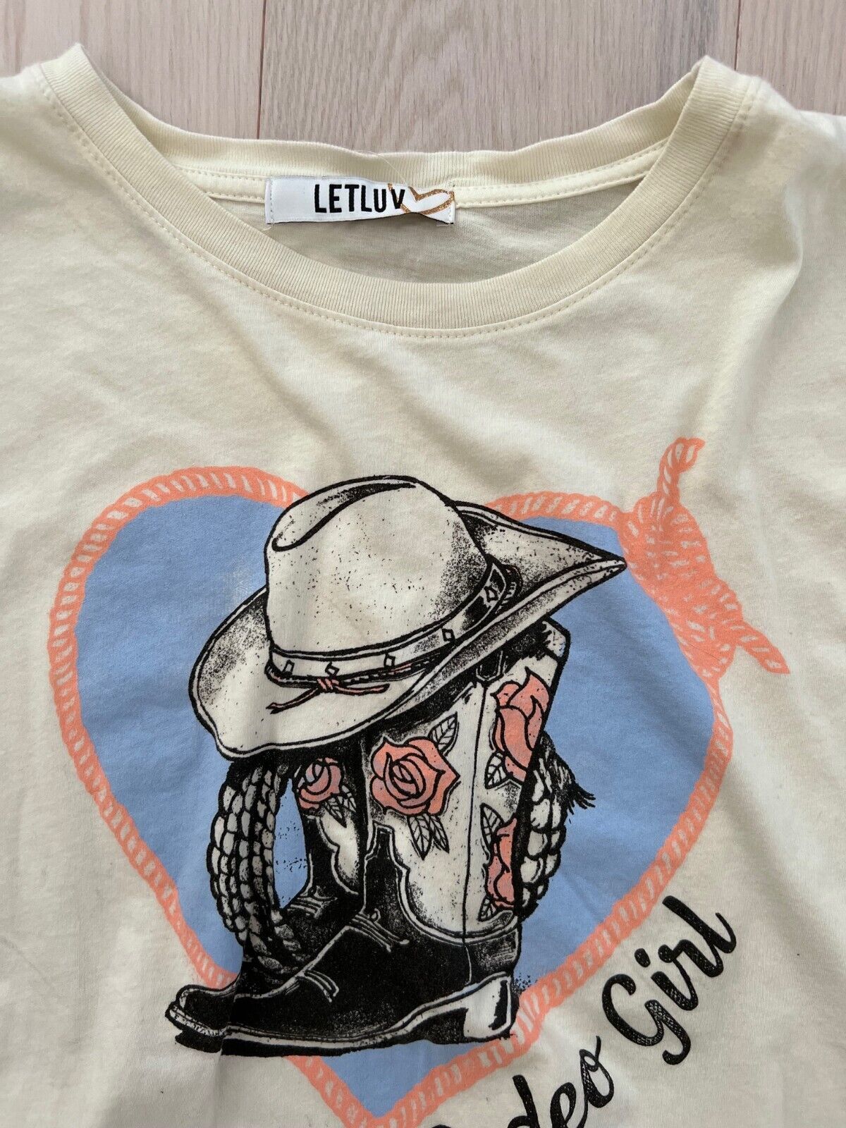Other Letluv Rodeo Girl Hat Boots Tee Off White ( M ) Size M / US 6-8 / IT 42-44 - 2 Thumbnail
